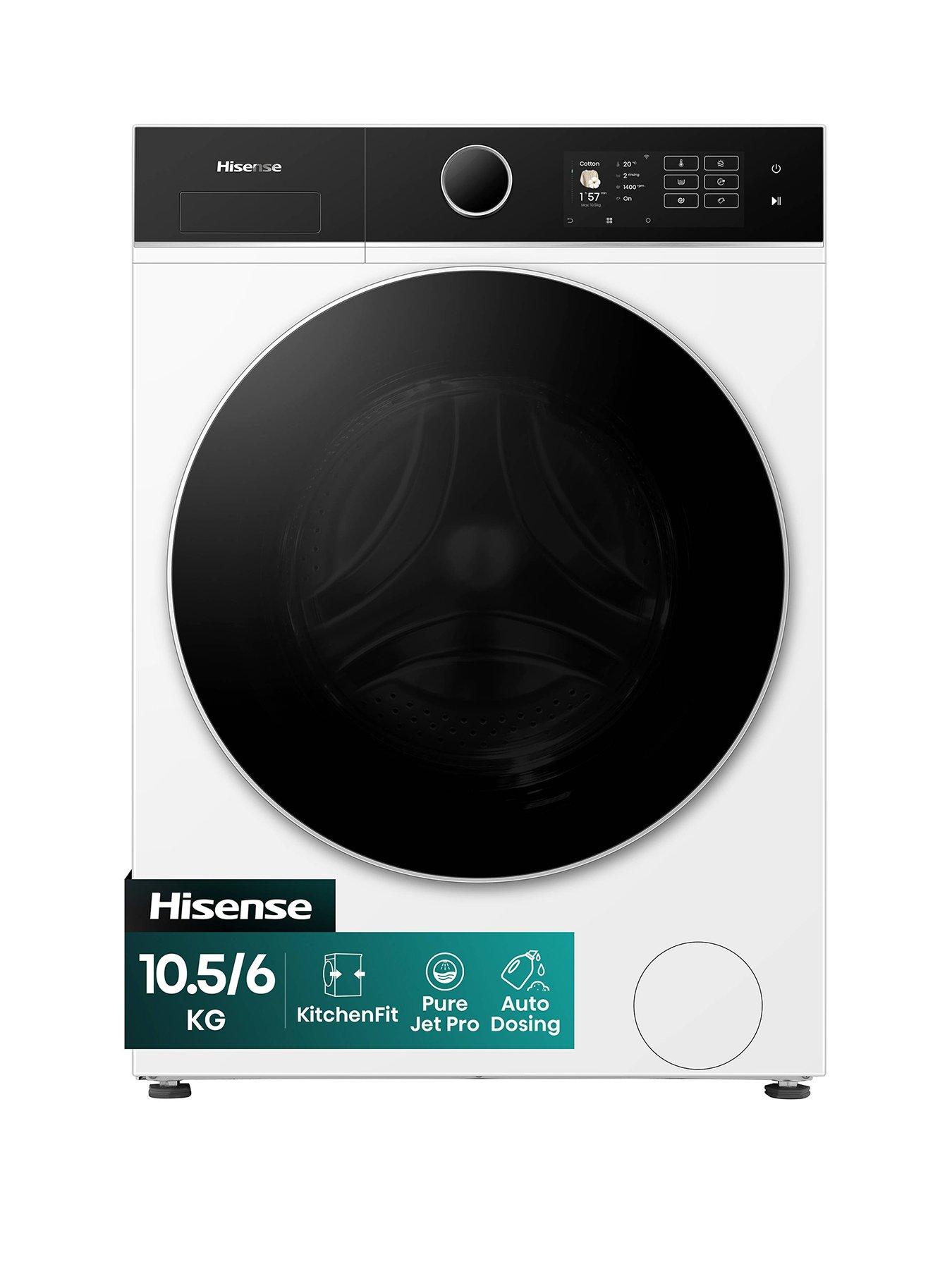 Image 1 of 8 of Hisense KitchenFit&trade;&nbsp;5i Series WD5I1045BWQ WiFi-enabled 10.5kg/6kg, 1400 Spin Washer Dryer - White - A/D Rated