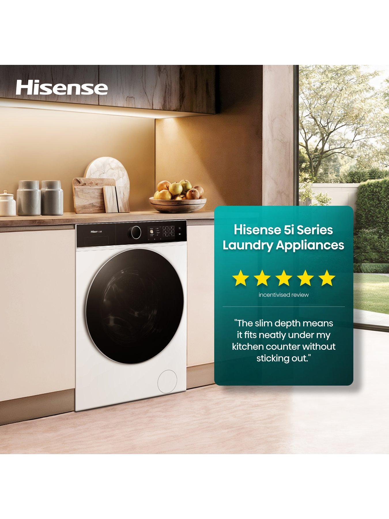 Image 3 of 8 of Hisense KitchenFit 5i Series WD5I1045BBQ WiFi-enabled 10.5kg/6kg, 1400 Spin Washer Dryer - Black - A/D Rated