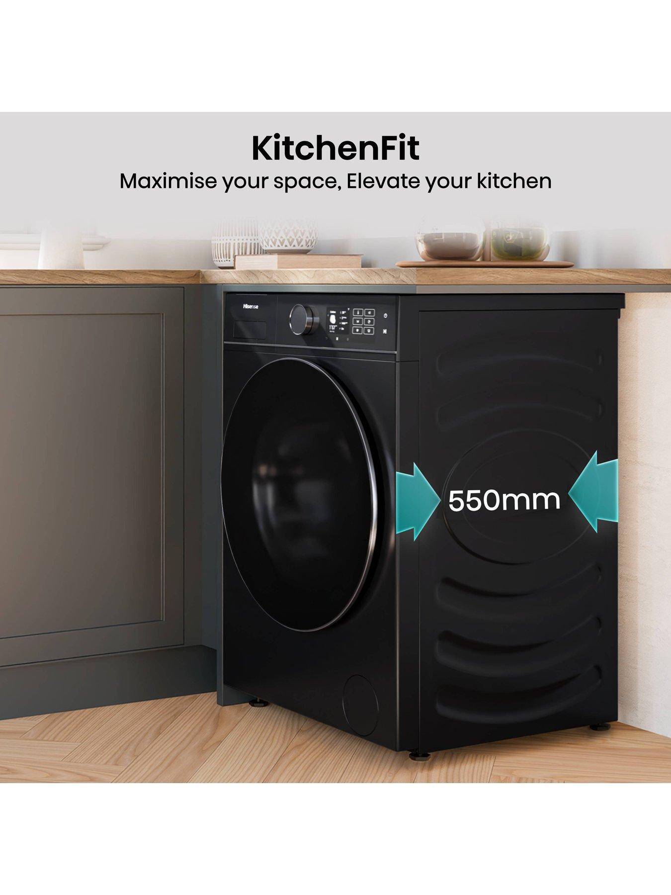 Image 4 of 8 of Hisense KitchenFit 5i Series WD5I1045BBQ WiFi-enabled 10.5kg/6kg, 1400 Spin Washer Dryer - Black - A/D Rated