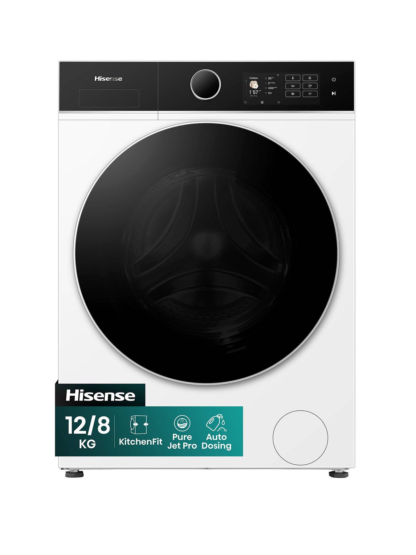 Hisense KitchenFit 5i Series WD5I1245BWR WiFi-enabled 12kg/8kg, 1400 Spin Washer Dryer - White - A/D Rated