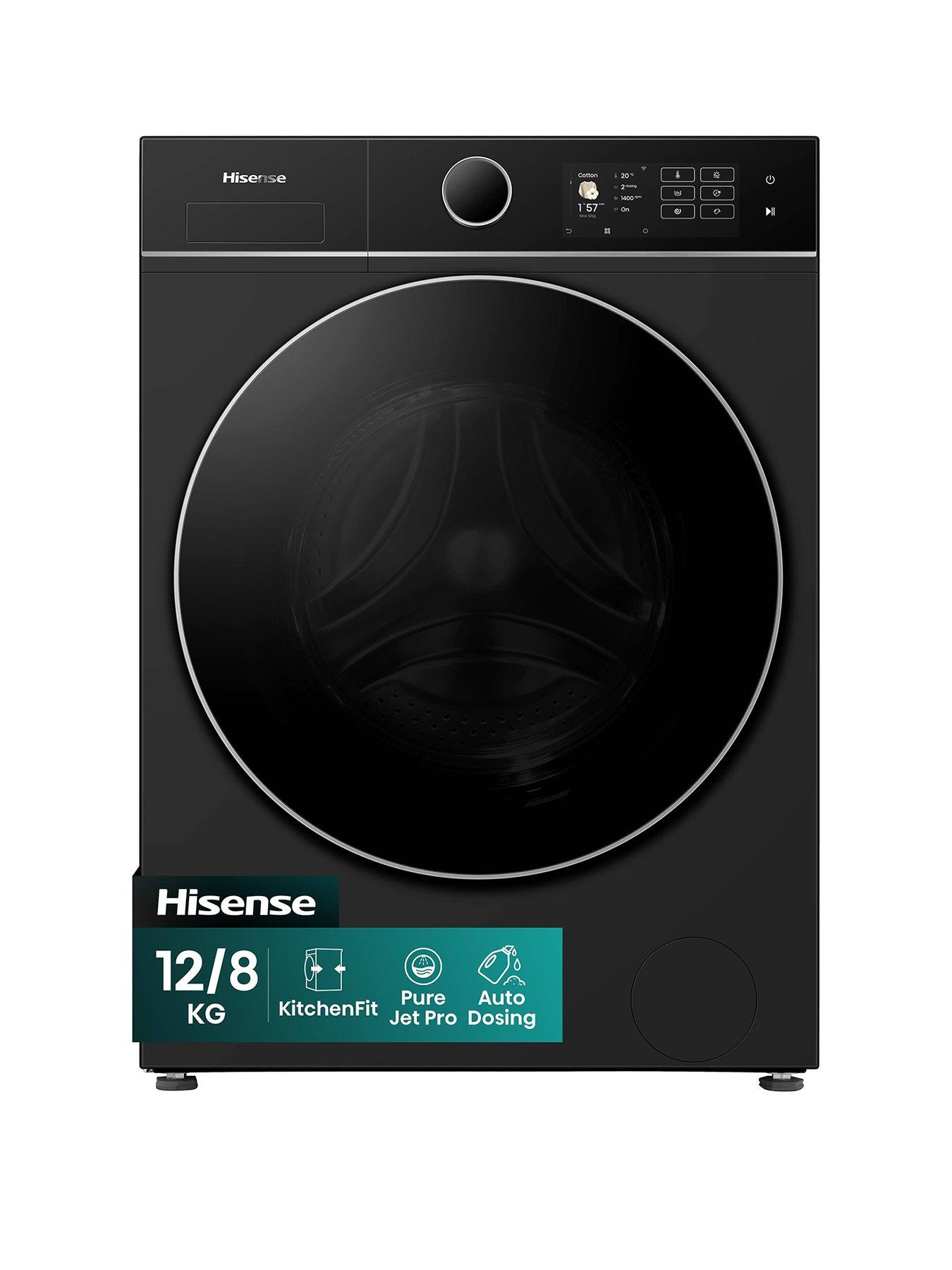 Hisense KitchenFit 5i Series WD5I1245BBR WiFi-enabled 12kg/8kg, 1400 Spin Washer Dryer - Black - A/D Rated