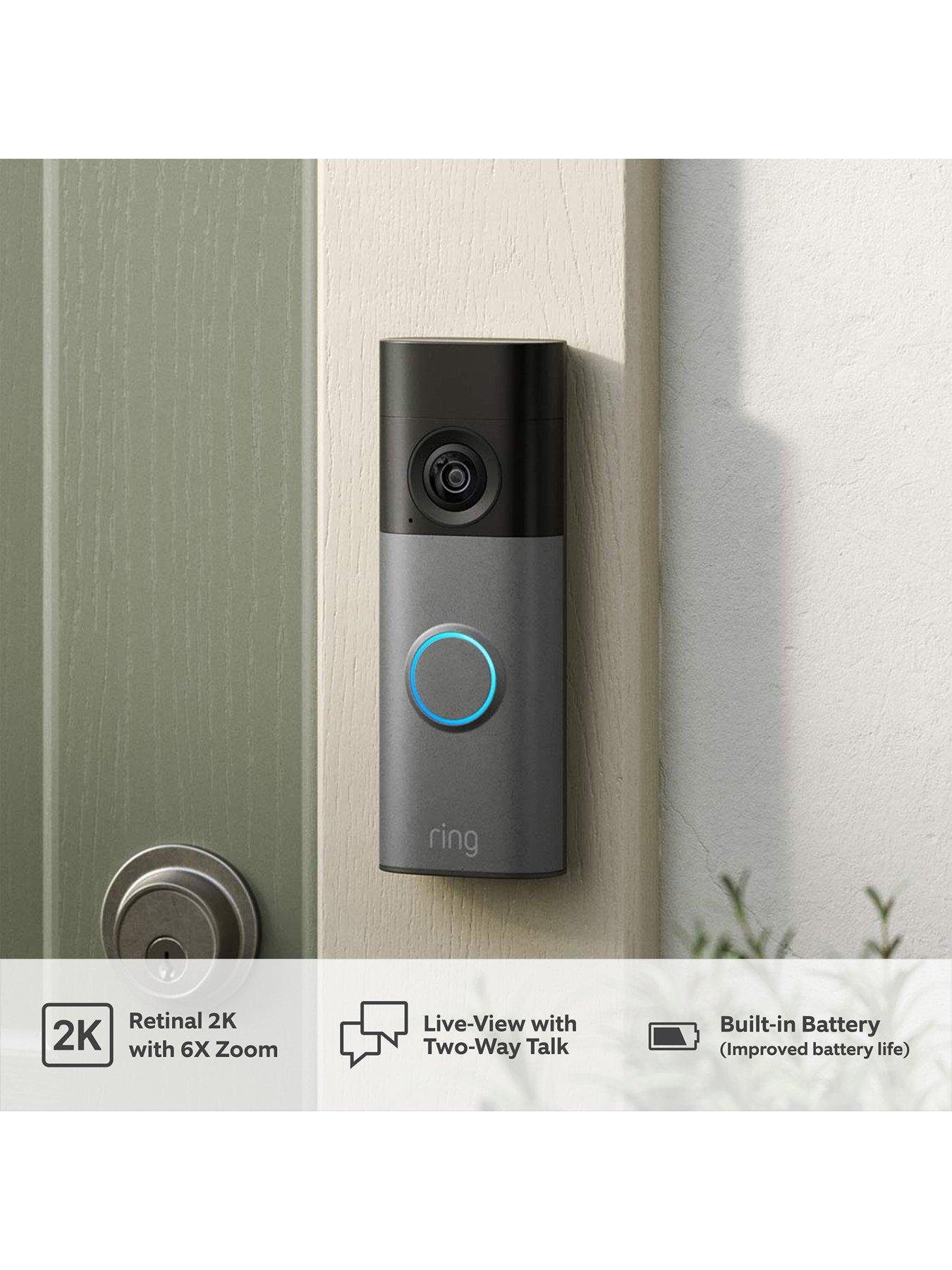 Image 2 of 8 of RING Battery Video Doorbell (2nd Gen) - Retinal 2K and Head-to-Toe View - Matte Mocha (Newest Gen)