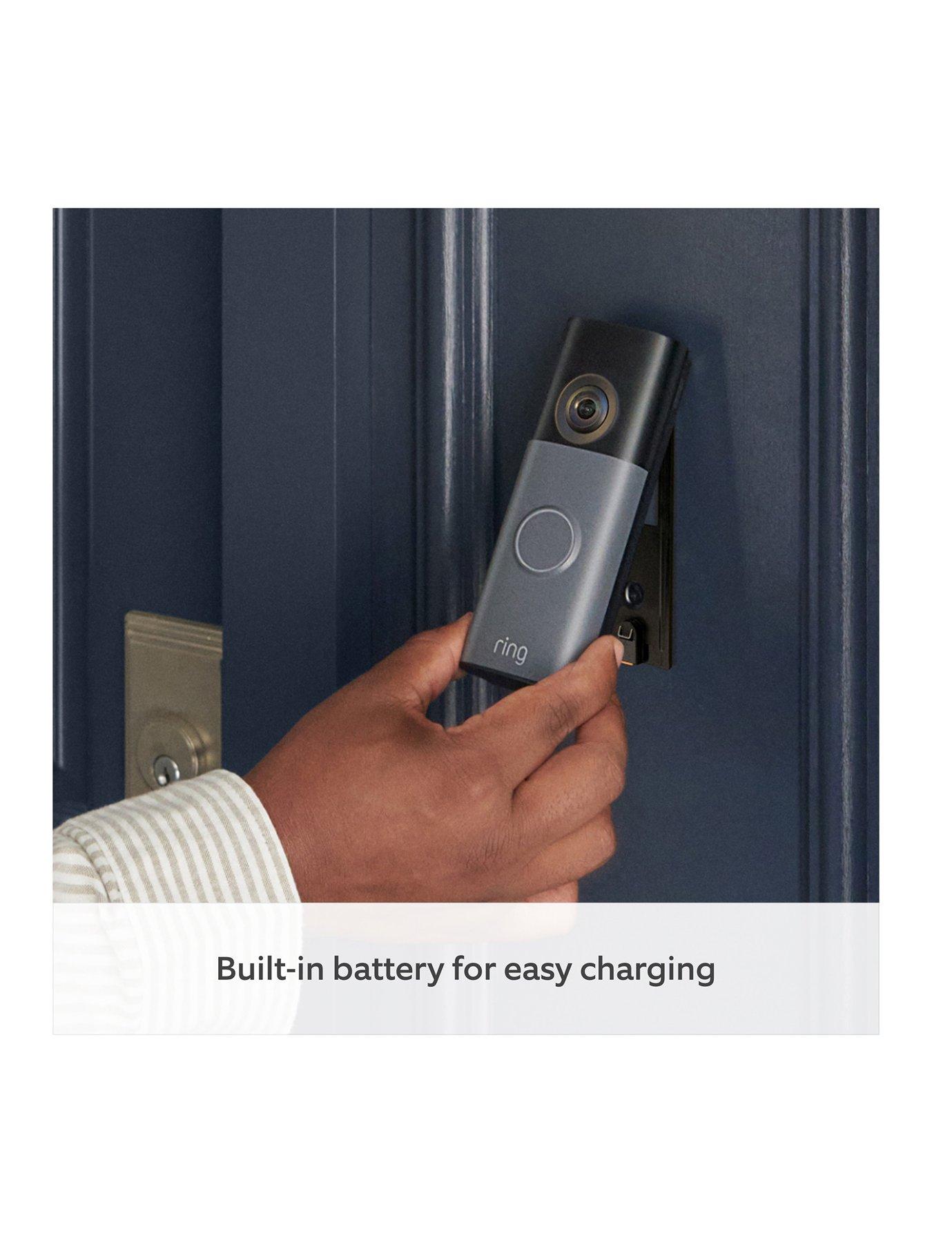 Image 3 of 8 of RING Battery Video Doorbell (2nd Gen) - Retinal 2K - Speckled Grey +  Chime (3rd Gen) Bundle
