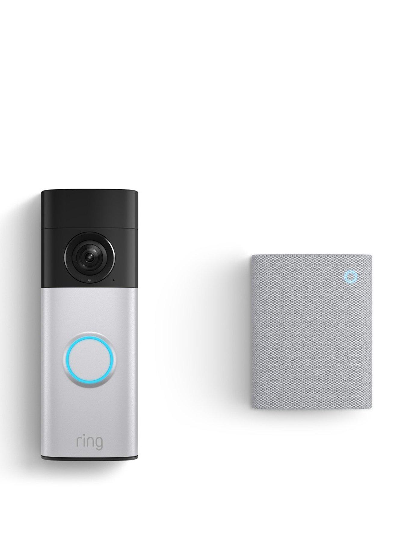 RING Battery Video Doorbell Plus (2nd Gen) - Retinal 2K with Quick Release Battery - Nickel Silver (Newest Gen) + Chime (3rd Gen)