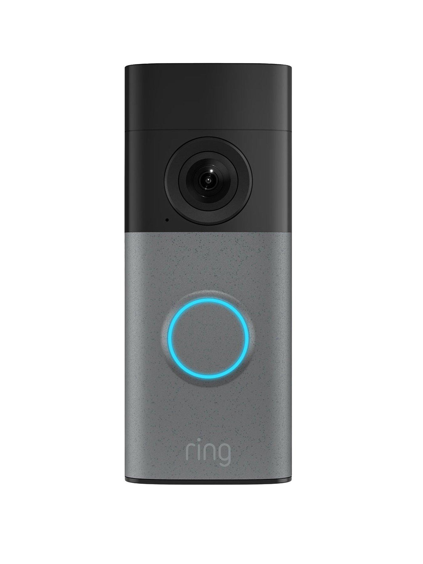 RING Wired Video Doorbell (2nd Gen) - Retinal 2K and Head-to-Toe View - Speckled Grey (Newest Gen)