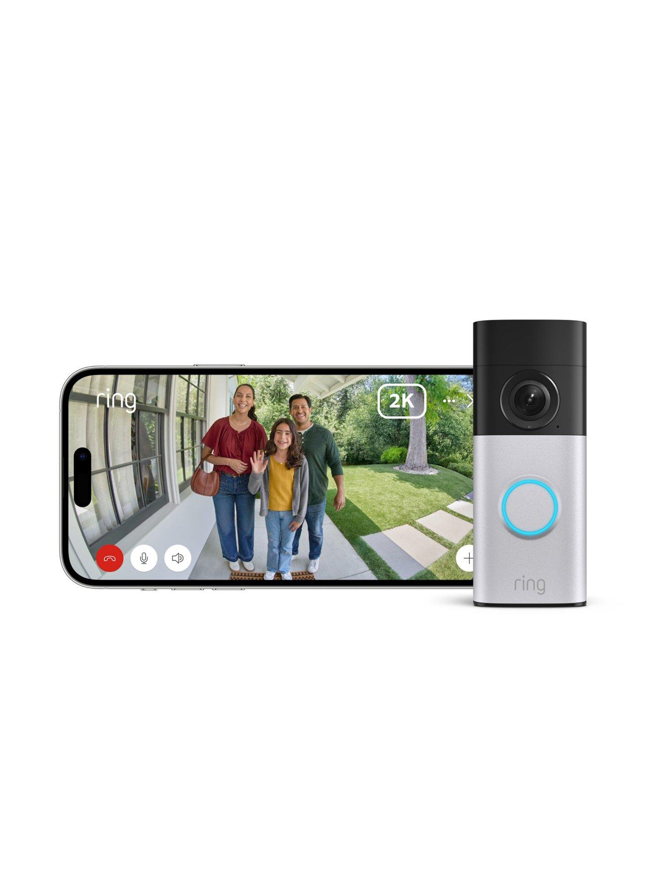 Image 2 of 7 of RING Wired Video Doorbell Plus (2nd Gen) with Plug-in Adapter - Retinal 2K and Head-to-Toe View - Nickel Silver (Newest Gen)