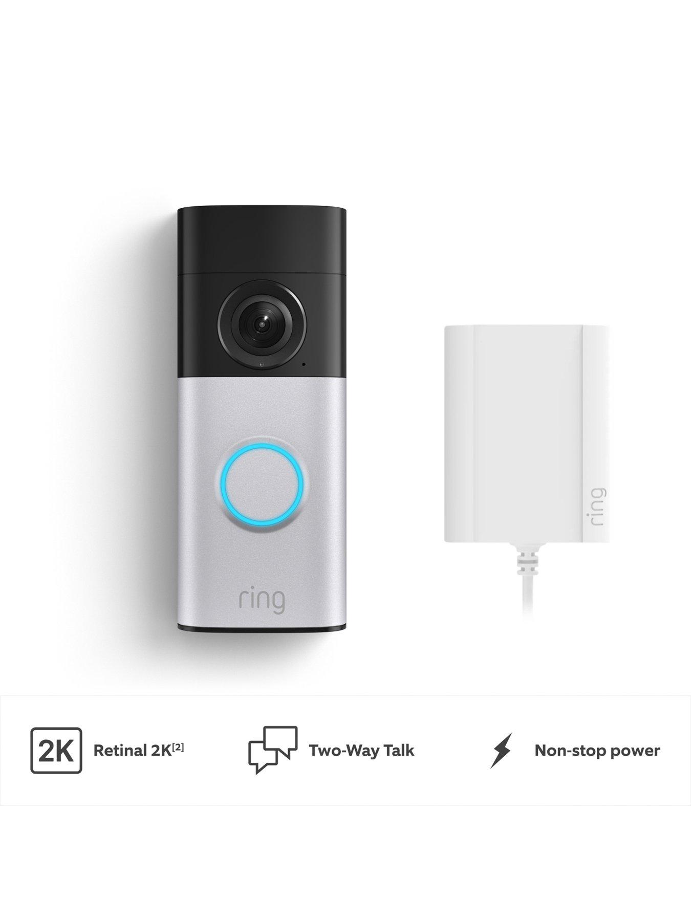 Image 3 of 7 of RING Wired Video Doorbell Plus (2nd Gen) with Plug-in Adapter - Retinal 2K and Head-to-Toe View - Nickel Silver (Newest Gen)