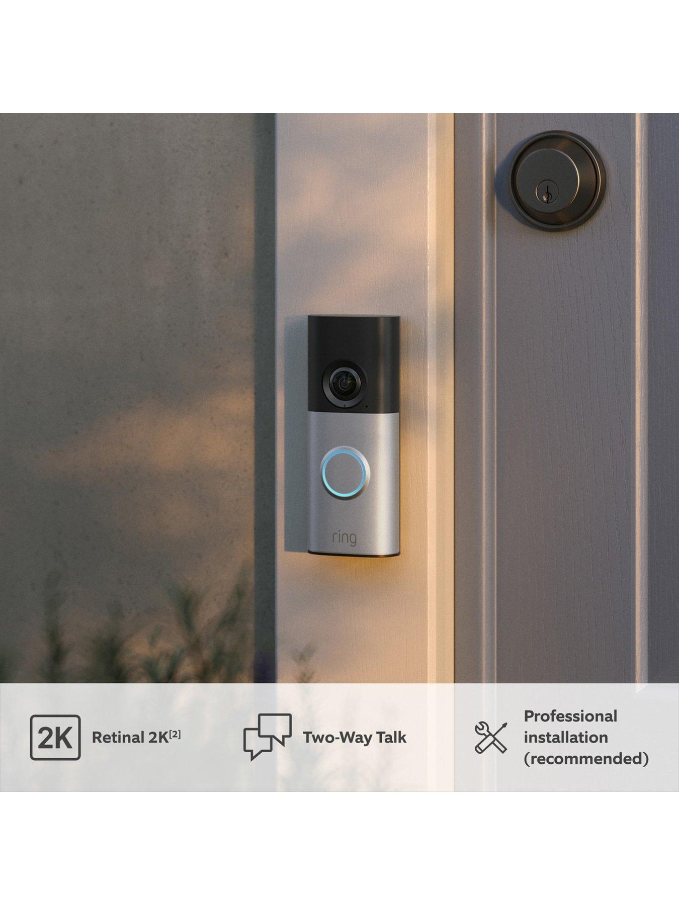 Image 3 of 7 of RING Wired Video Doorbell Plus (2nd Gen) - Wired with Retinal 2K and Head-to-Toe View - Nickel Silver (Newest Gen)