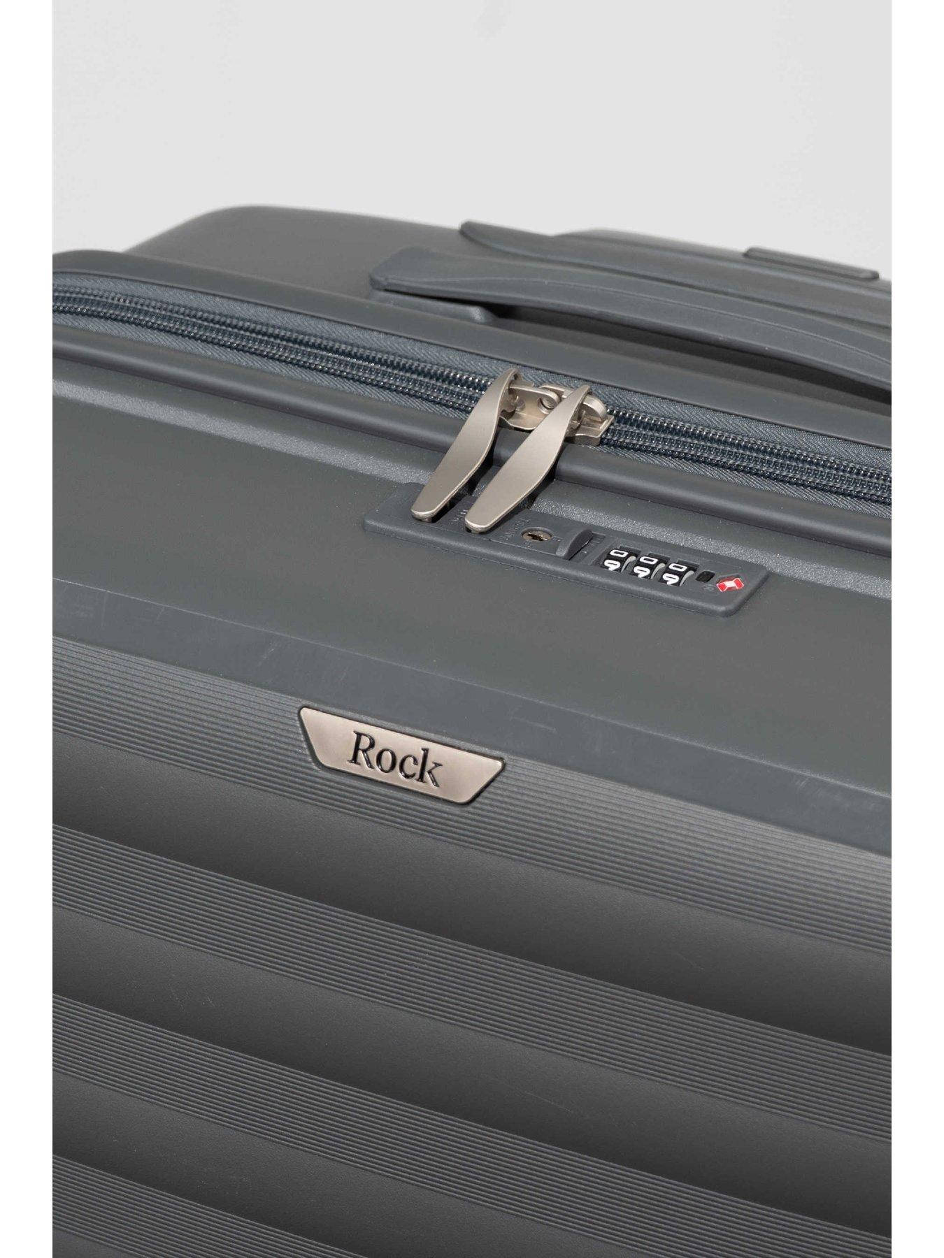 Image 6 of 6 of Rock Luggage Oslo Charcoal 3 Piece Suitcase Set
