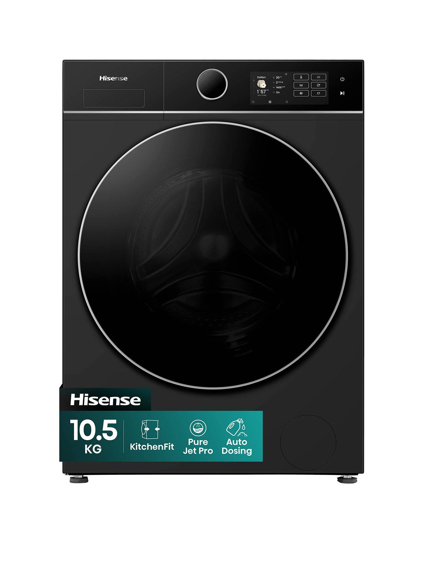 Hisense KitchenFit 5i Series WF5I1045BBQ WiFi-enabled 10.5kg, 1400 Spin Washing Machine - Black - A Rated