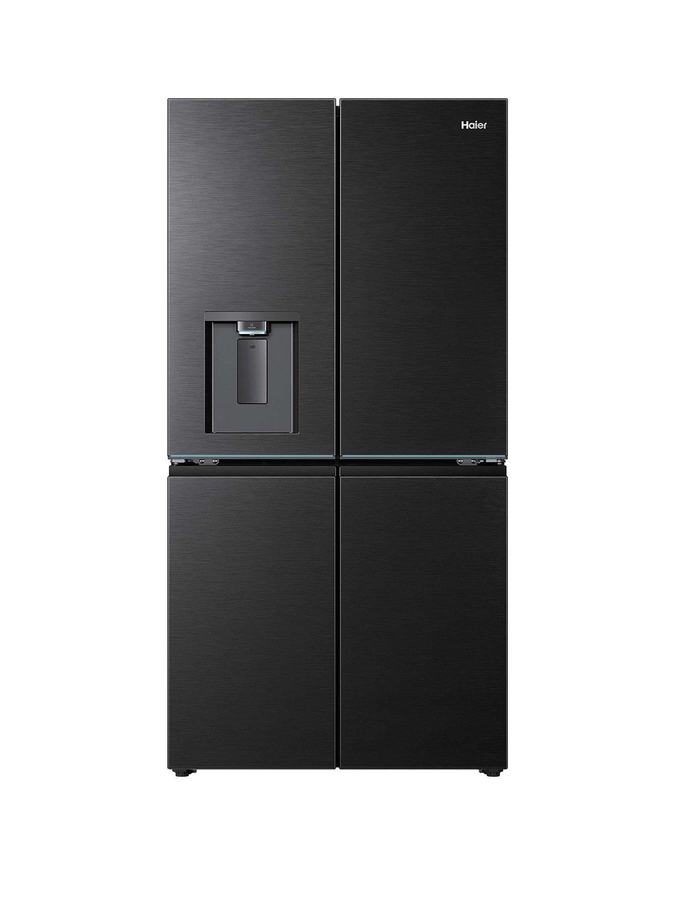 Haier HCW79F18CHMB 90cm Cube Series 7 Obsidian Steel Freestanding Fridge Freezer Black