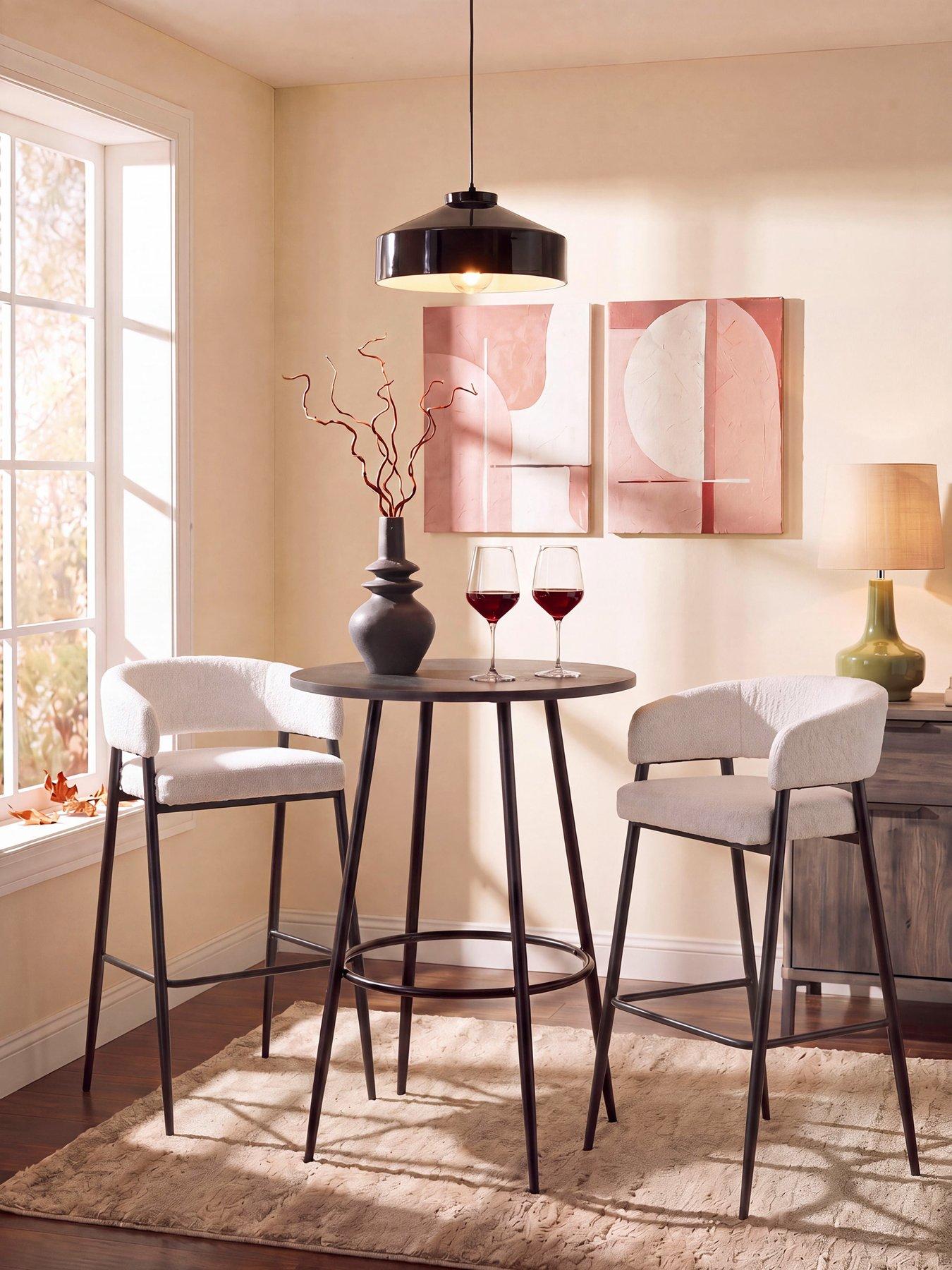 The Very Collection Dahlia 70cm High Bar Table  &  2 Romie Bar Stools - FSC® Certified