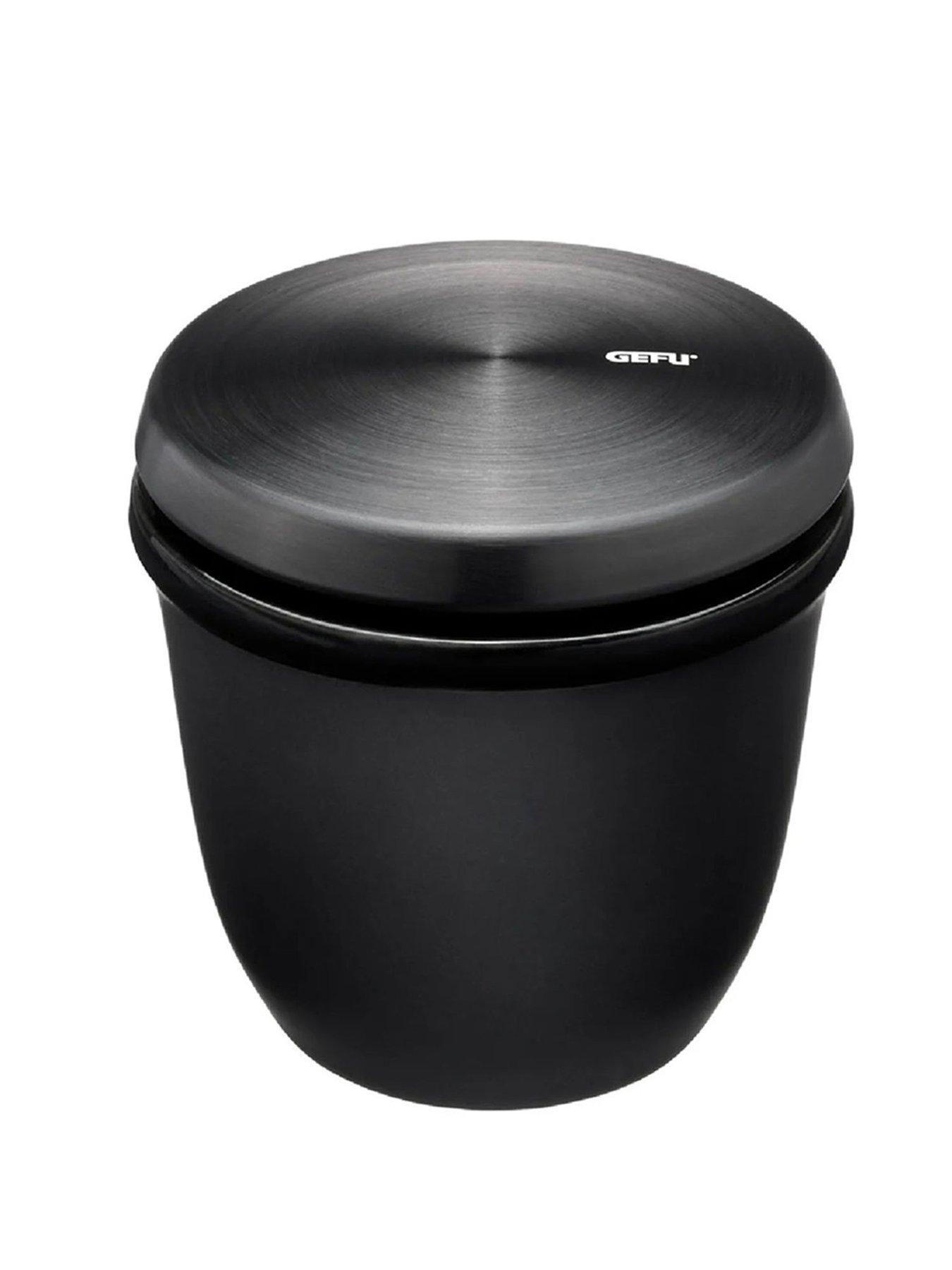 Image 5 of 7 of Gefu X-plosion Salt Or Spice Pot With Wooden Spoon Black (150 Ml)