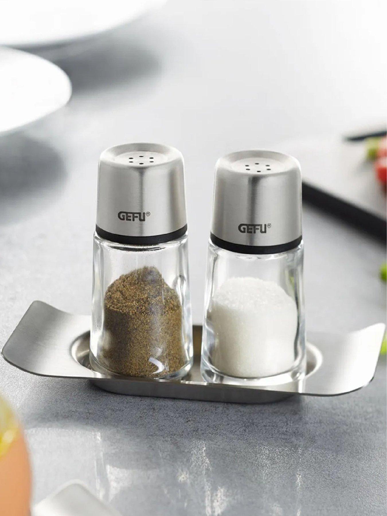 Gefu Brunch Salt  &  Pepper Shaker Set With Stainless Steel Tray