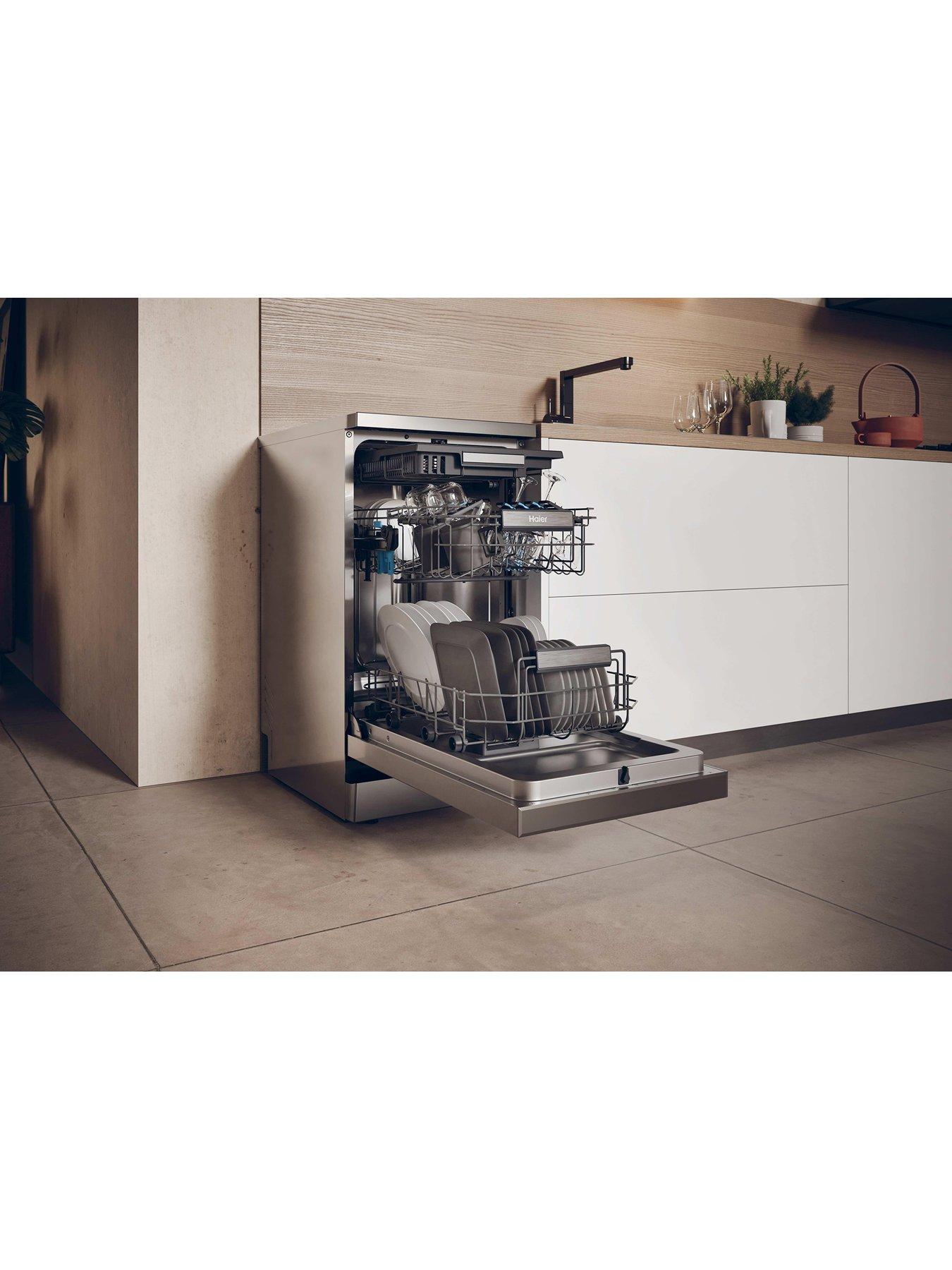 Image 2 of 7 of Haier I-Pro Shine Series 5 XF1C3TB1FX-80 Slimline Dishwasher, 11 Place Settings, Wifi, Silver, C Rated
