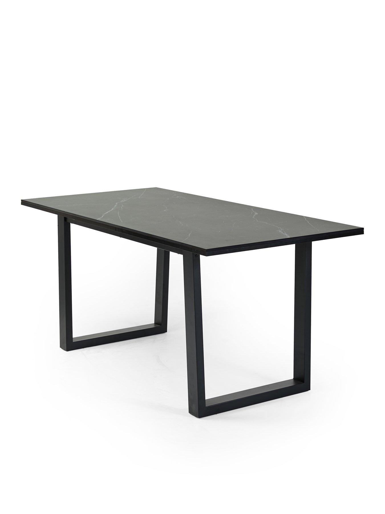 Image 4 of 7 of The Very Collection Etta Dining Table With Black Marble Effect Top &amp; 4 Romie Chairs