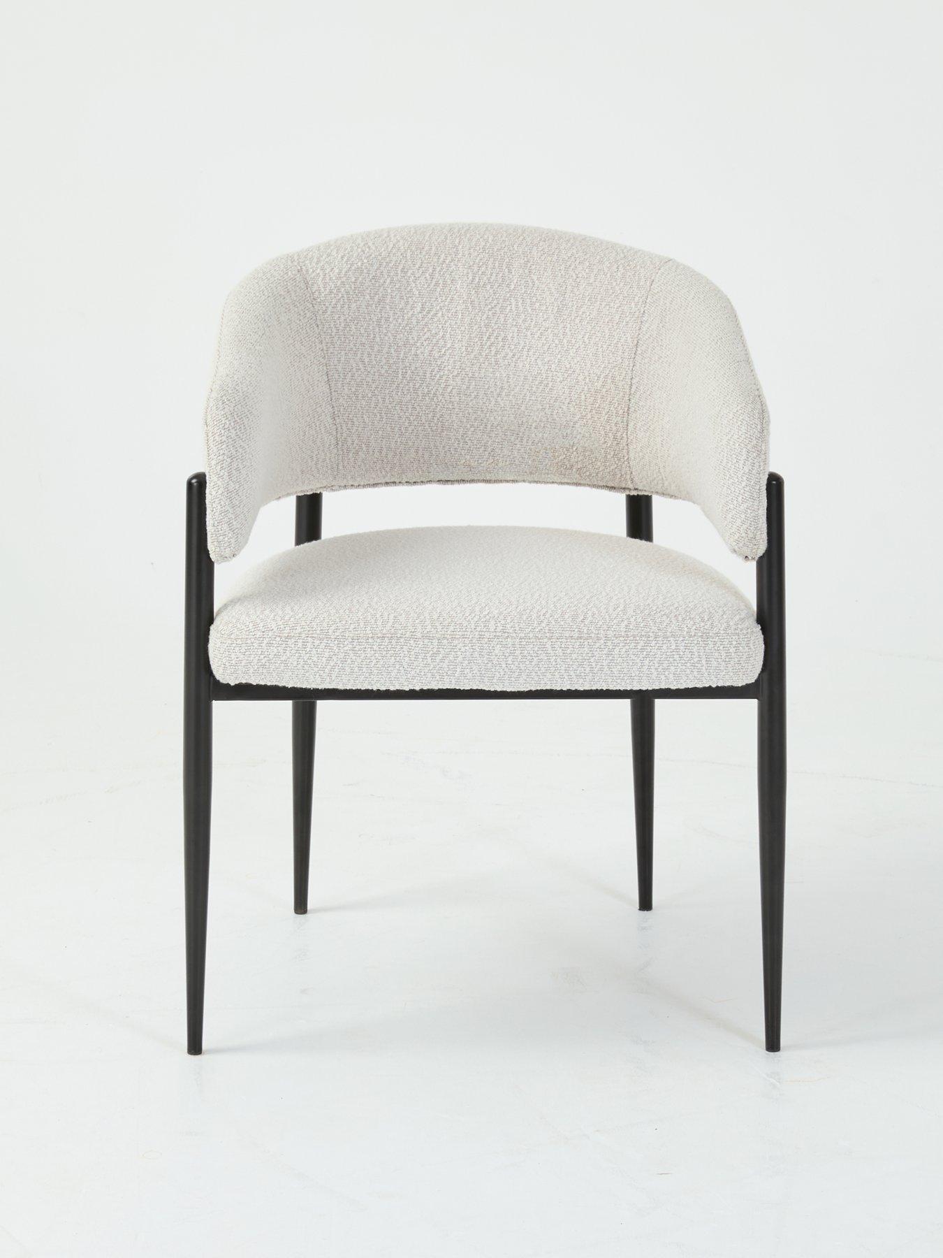 Image 5 of 7 of The Very Collection Etta Dining Table With Black Marble Effect Top &amp; 4 Romie Chairs