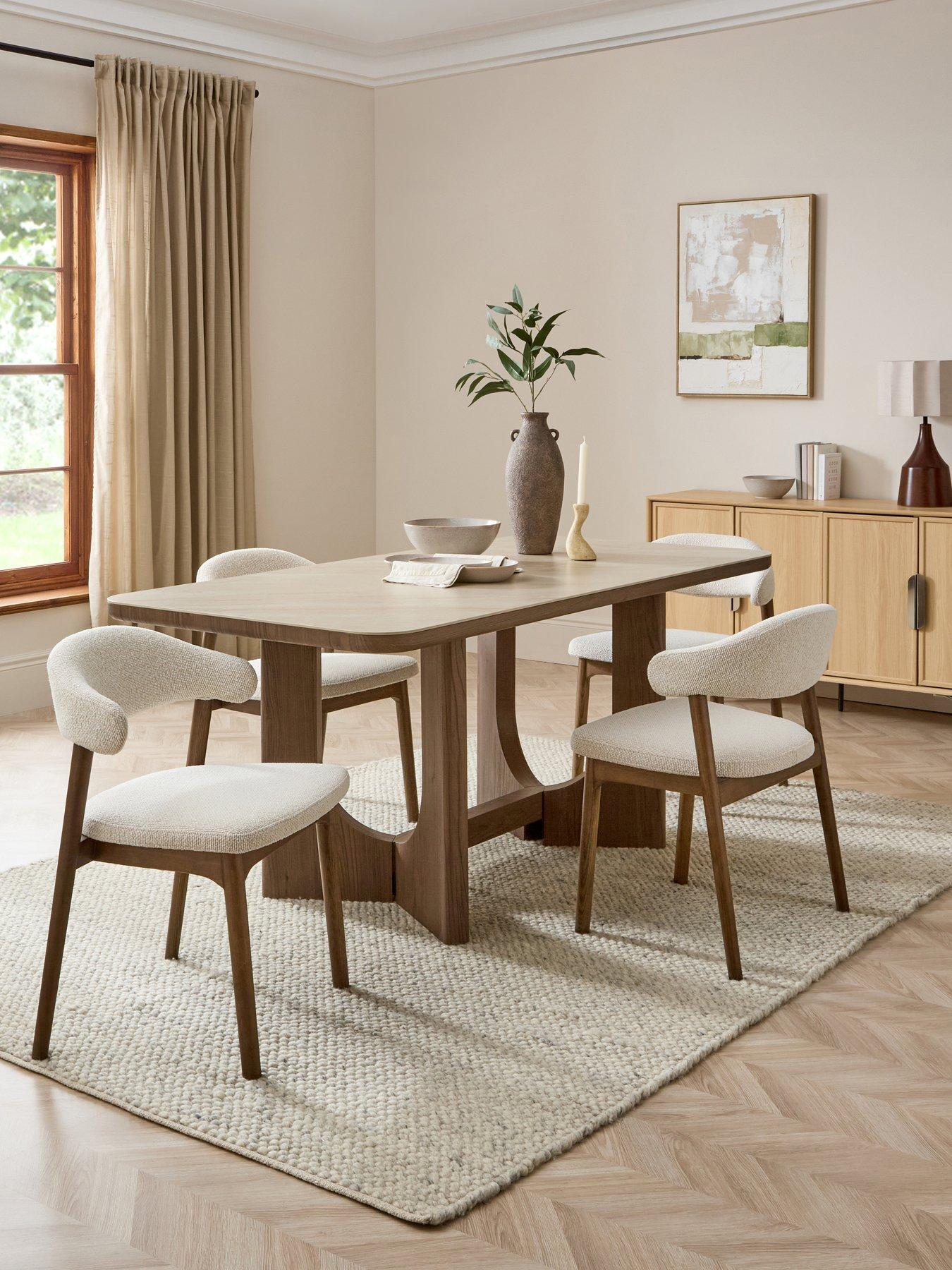 Michelle Keegan Home Esta 180cm Dining Table  &  4 Esta Dining Chairs - FSC® Certified
