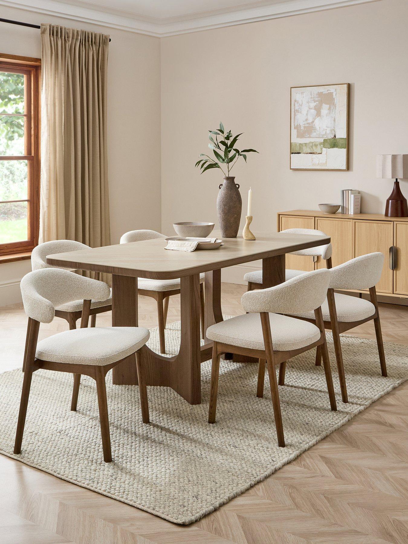 Michelle Keegan Home Esta 180cm Dining Table  &  6 Esta Dining Chairs - FSC® Certified