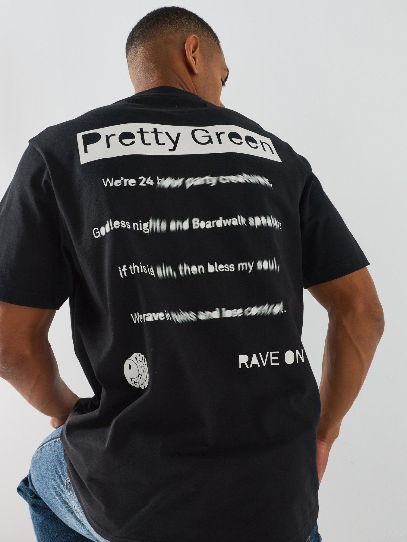 Image 1 of 6 of Pretty Green Beatification Back Graphic T-Shirt - Black