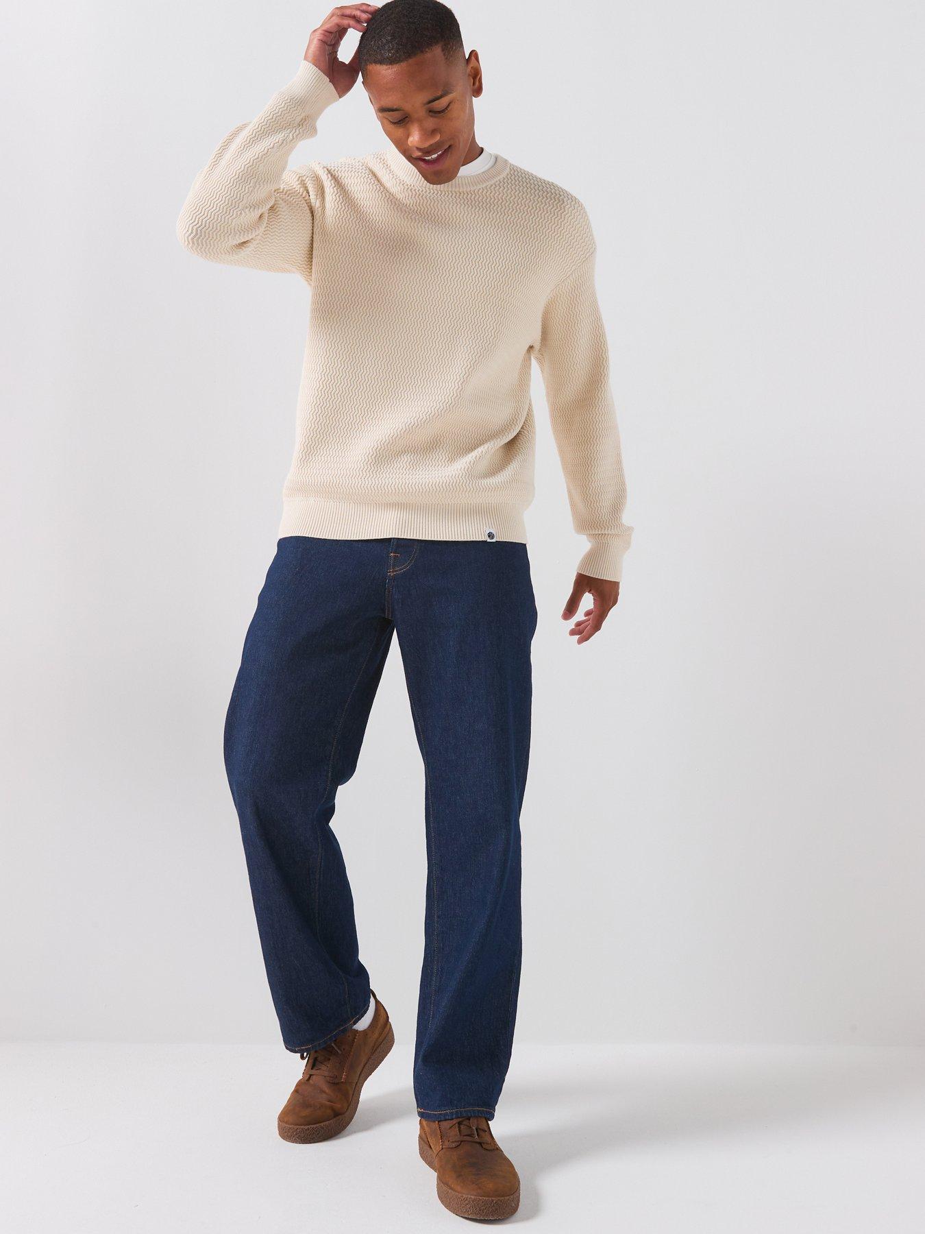 Image 3 of 6 of Pretty Green Howlett Knitted Jumper - Cream