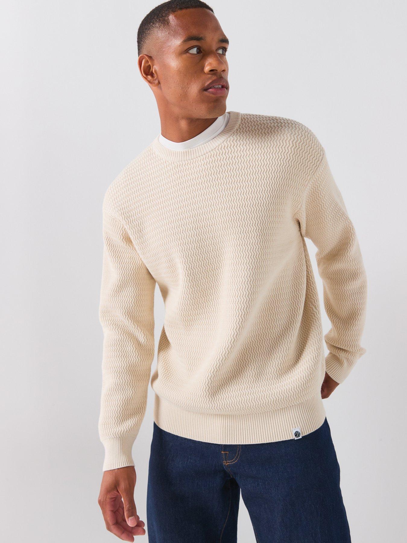 Image 4 of 6 of Pretty Green Howlett Knitted Jumper - Cream