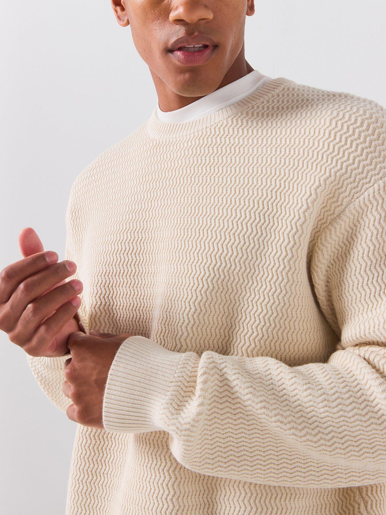 Image 5 of 6 of Pretty Green Howlett Knitted Jumper - Cream