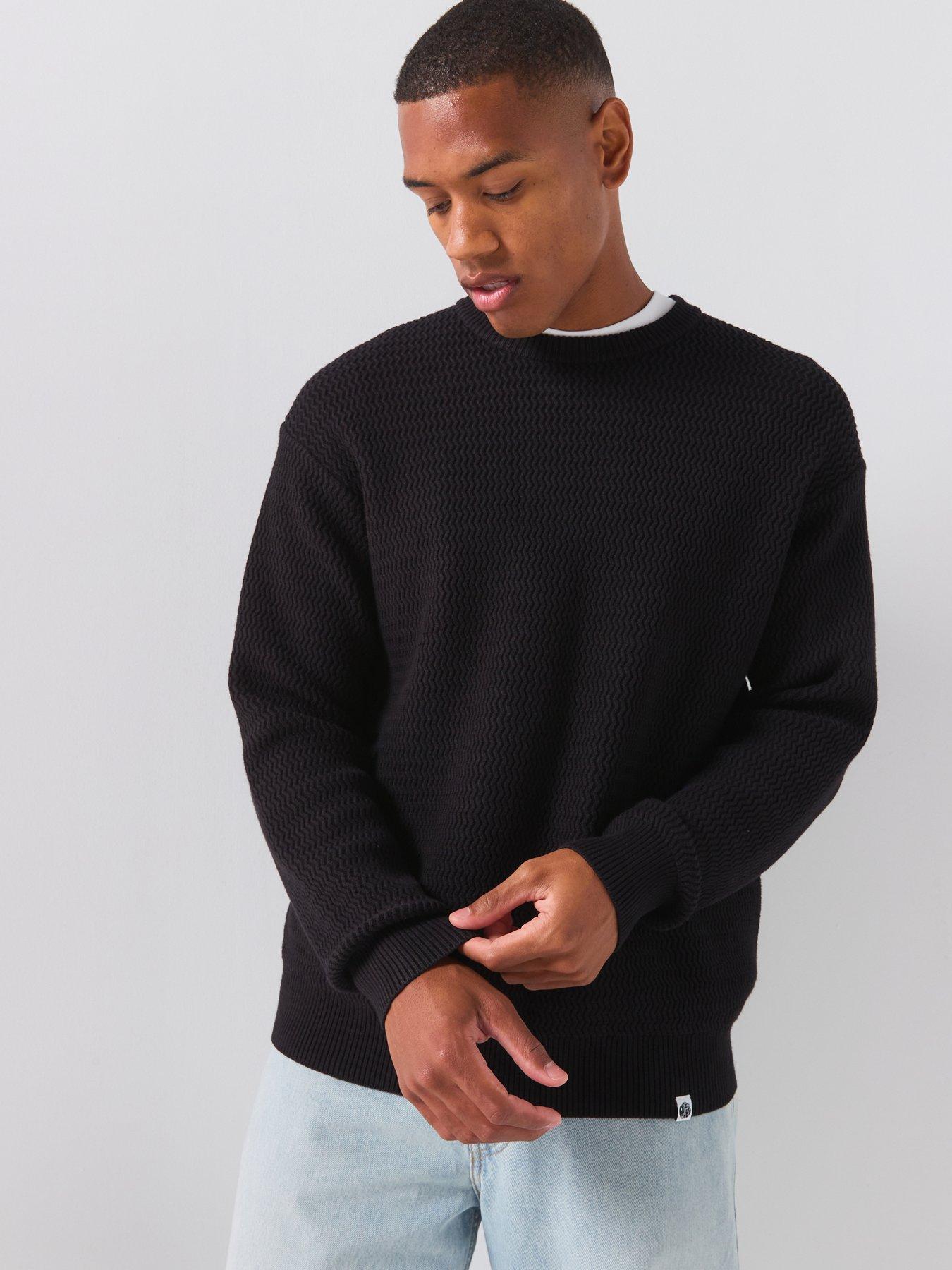 Image 1 of 6 of Pretty Green Howlett Knitted Jumper - Navy