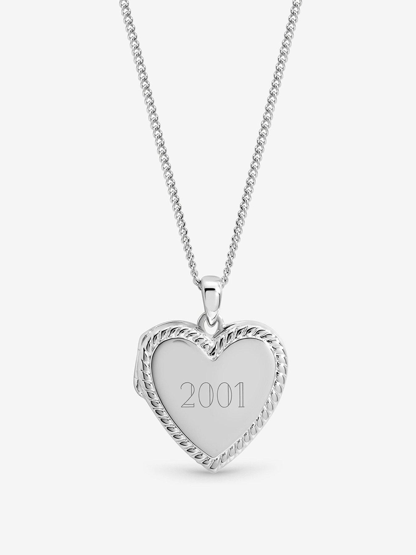 Image 1 of 2 of Inicio Sterling Silver Plated Personalised Heart Locket - Gift Pouch