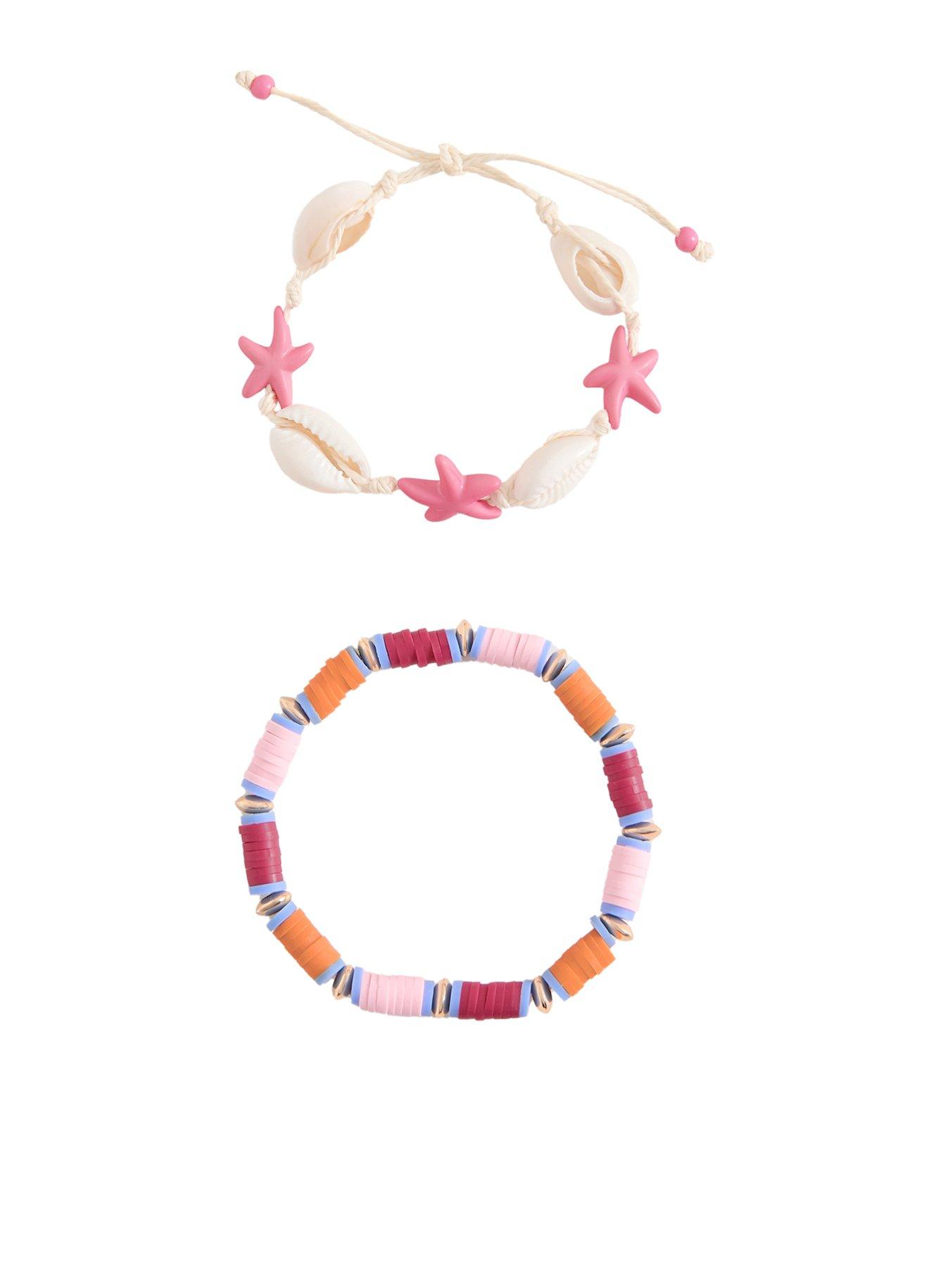 Mango Girls 2 Pack Beaded Bracelets - Pink