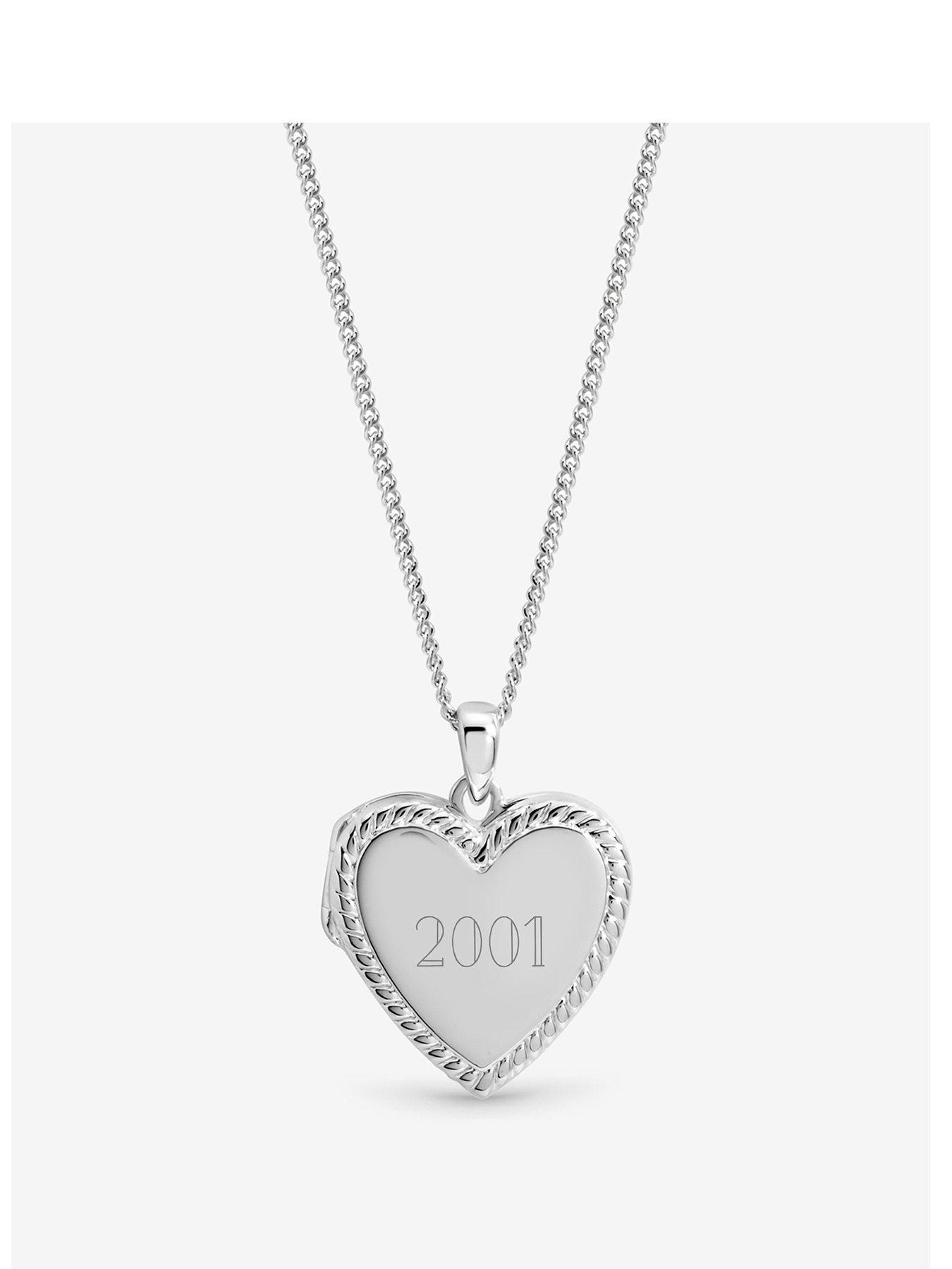 Inicio Inicio Sterling Silver Plated Personalised Heart Locket - Gift Pouch