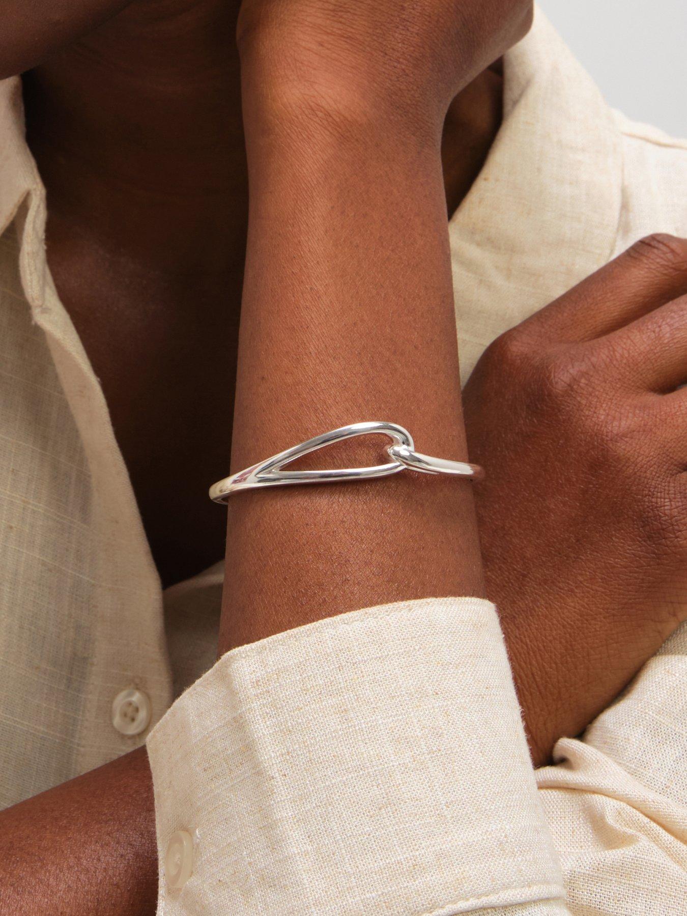 Image 3 of 4 of Inicio Sterling Silver Plated Polished Open Link Cuff - Gift Pouch