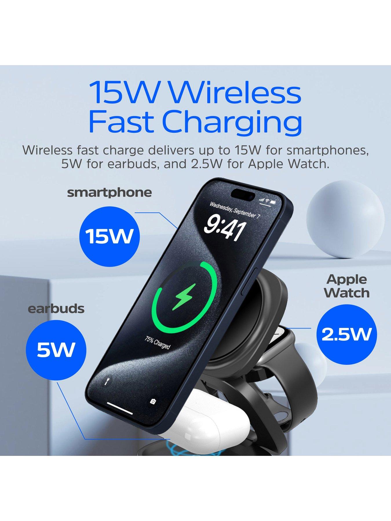 Image 5 of 7 of Energizer 15W 5-in-1 QI Wireless Stand &amp; Dock White