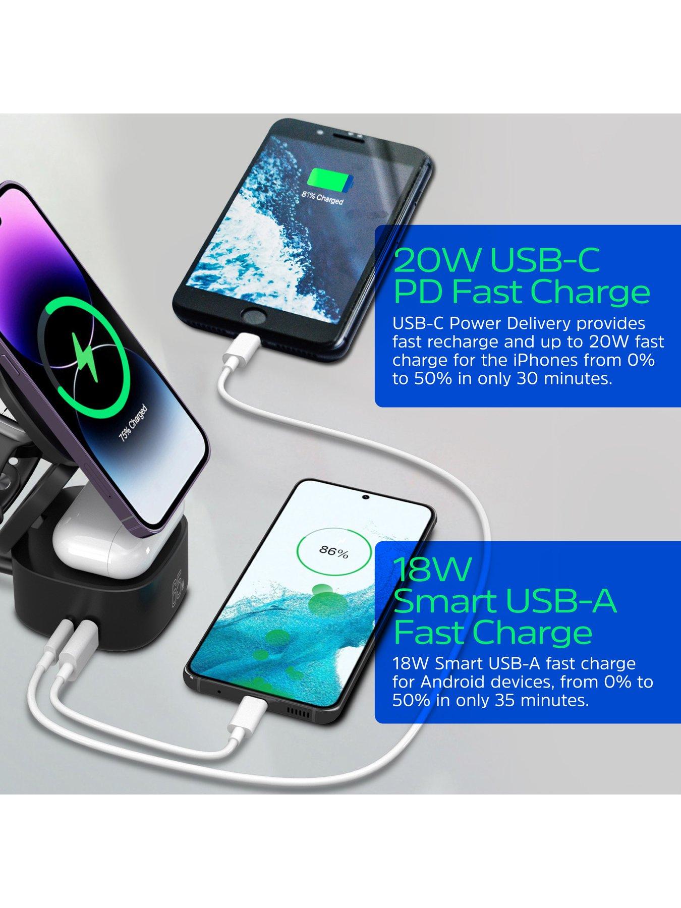 Image 6 of 7 of Energizer 15W 5-in-1 QI Wireless Stand &amp; Dock White