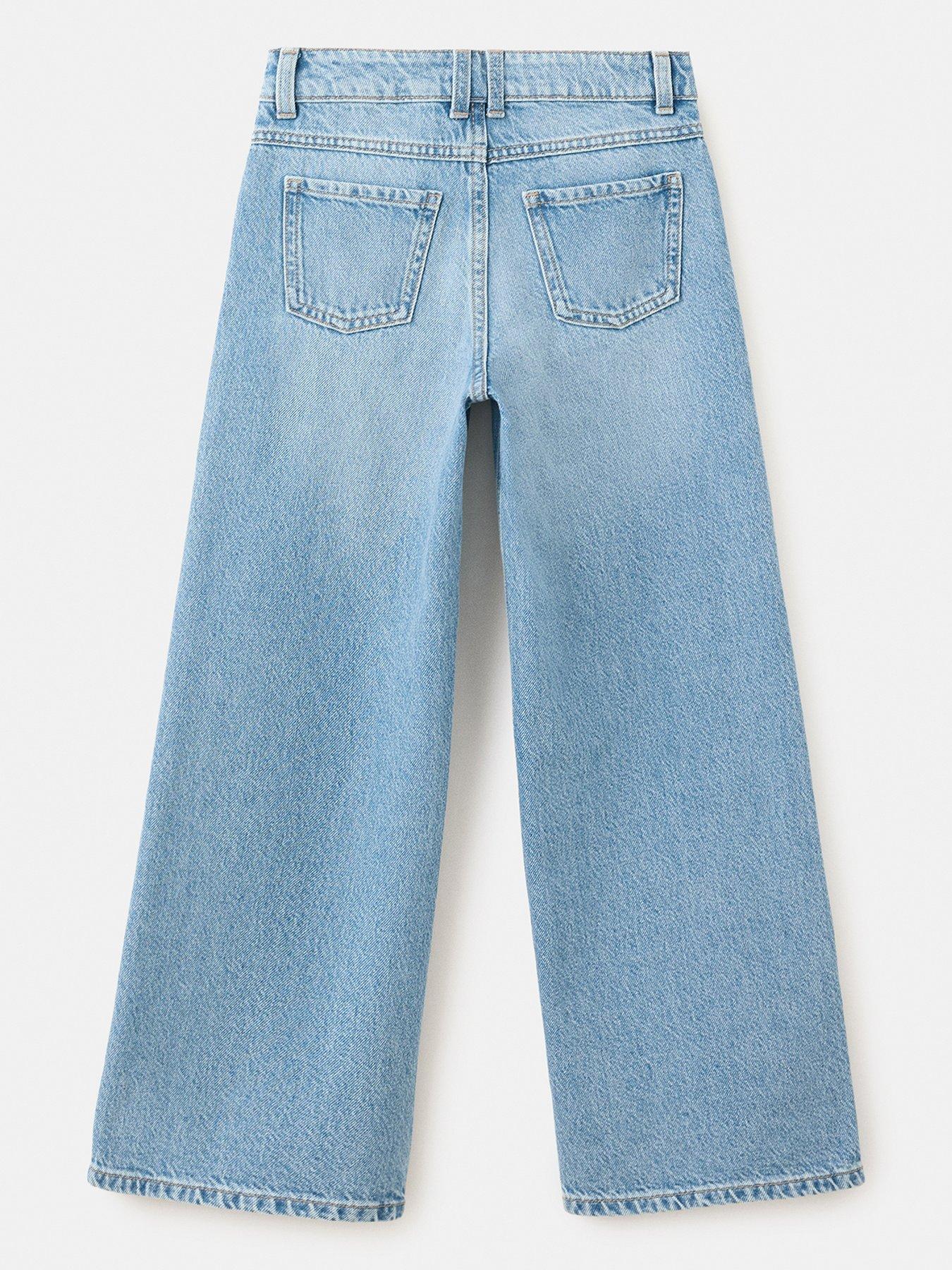 Image 2 of 4 of Mango Girls Wide Leg Jeans - Blue