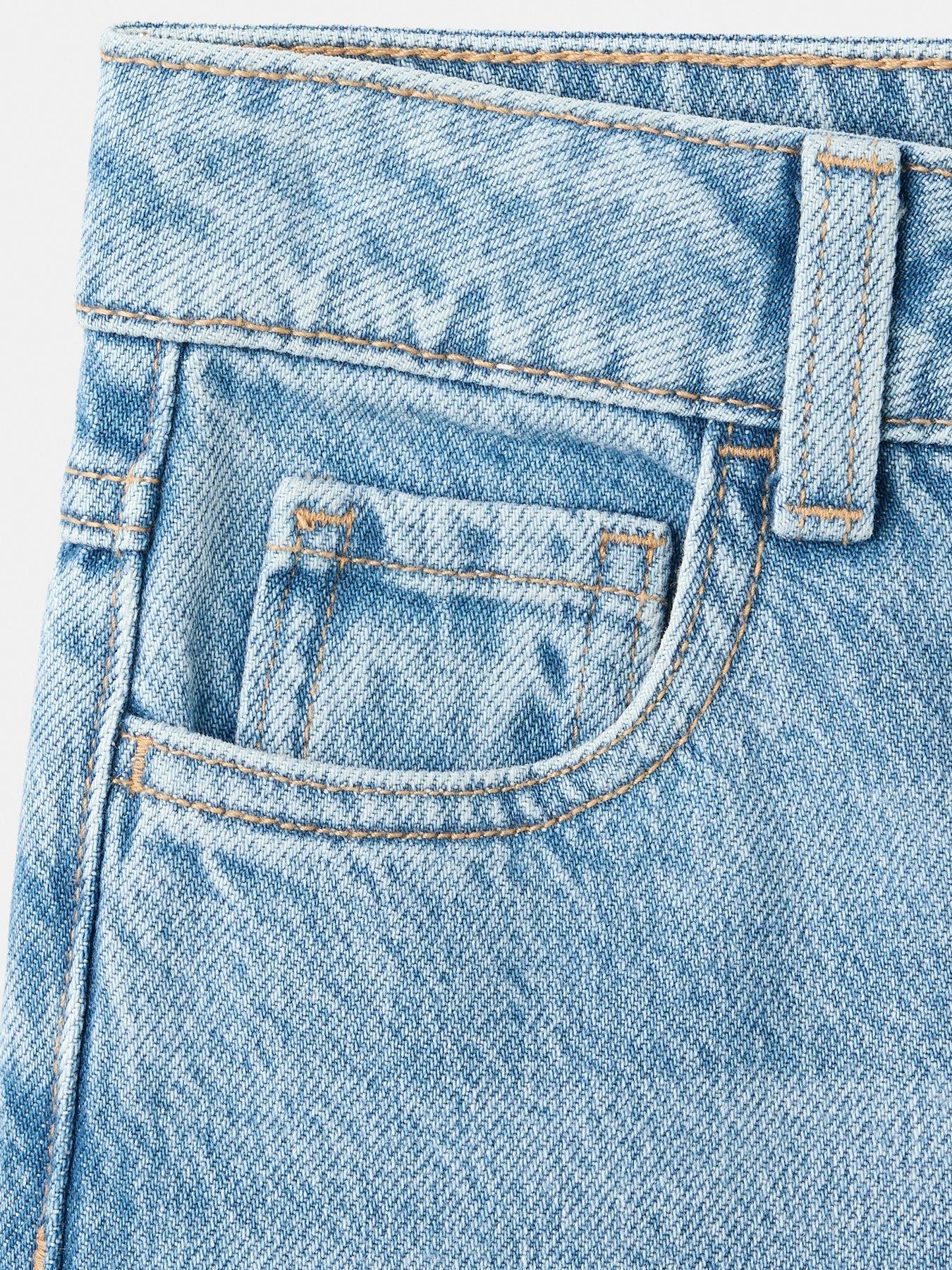 Image 3 of 4 of Mango Girls Wide Leg Jeans - Blue