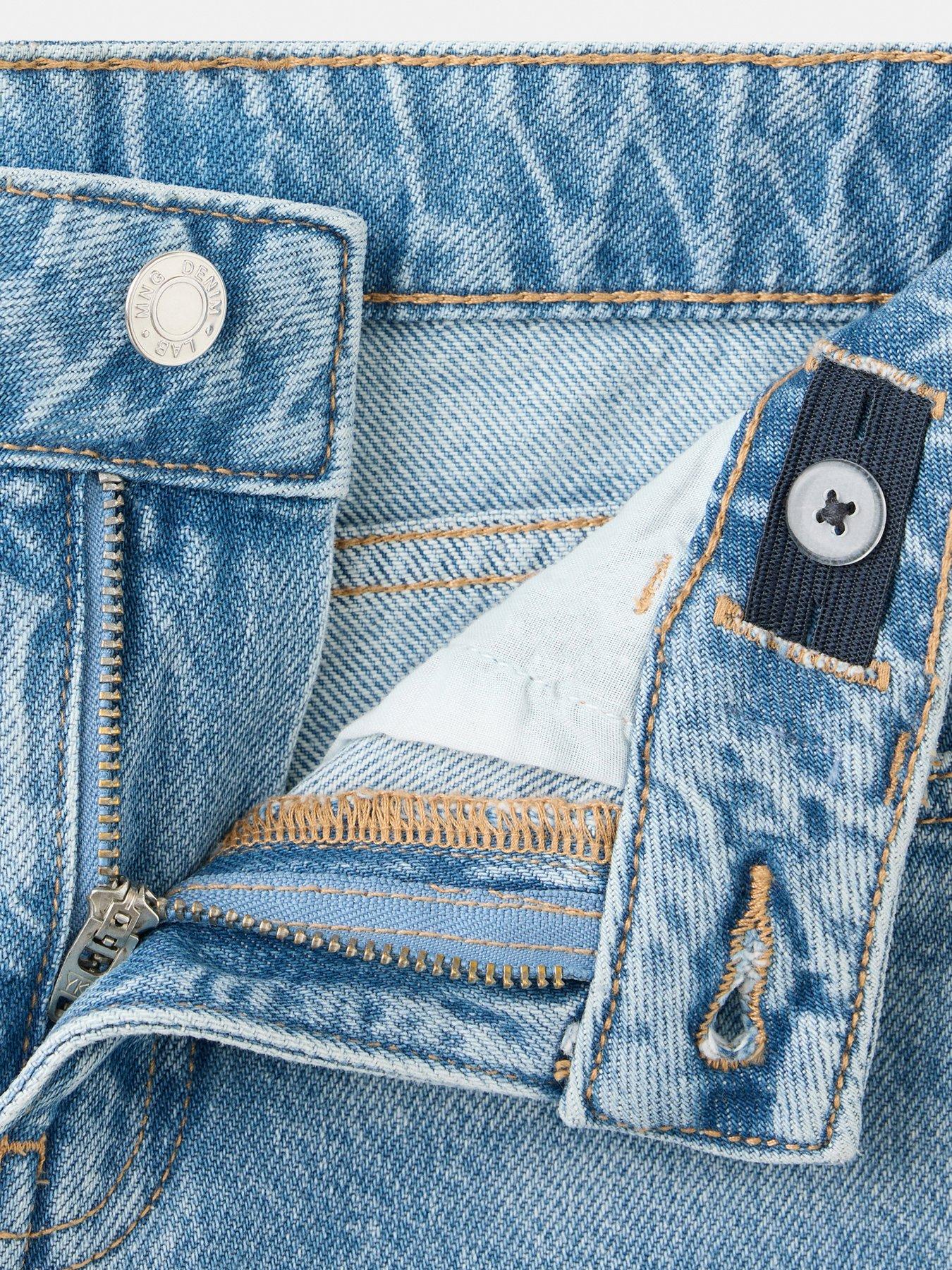 Image 4 of 4 of Mango Girls Wide Leg Jeans - Blue