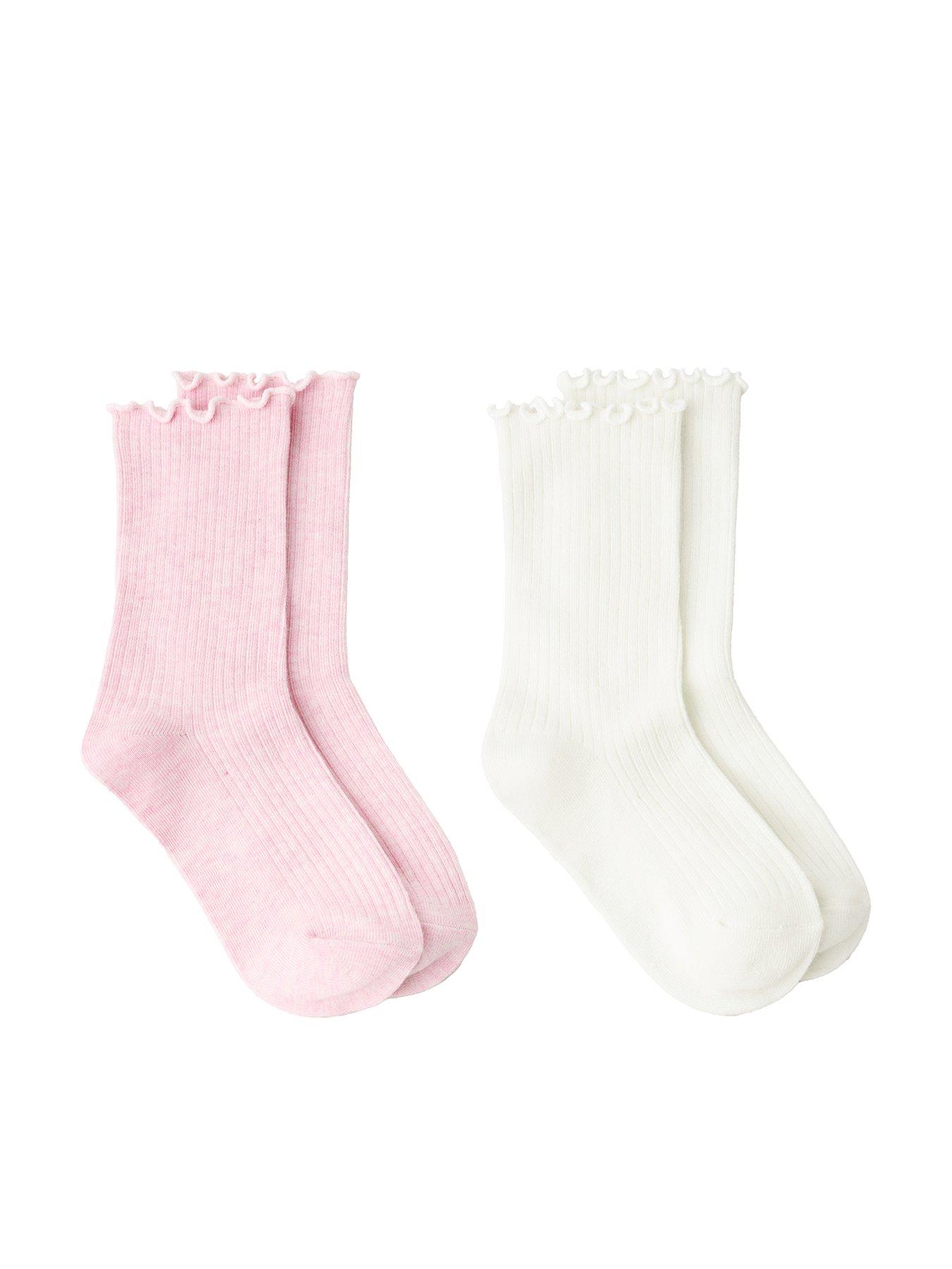 Image 1 of 5 of Mango Girls 2 Pack Rib Socks - Light Pink