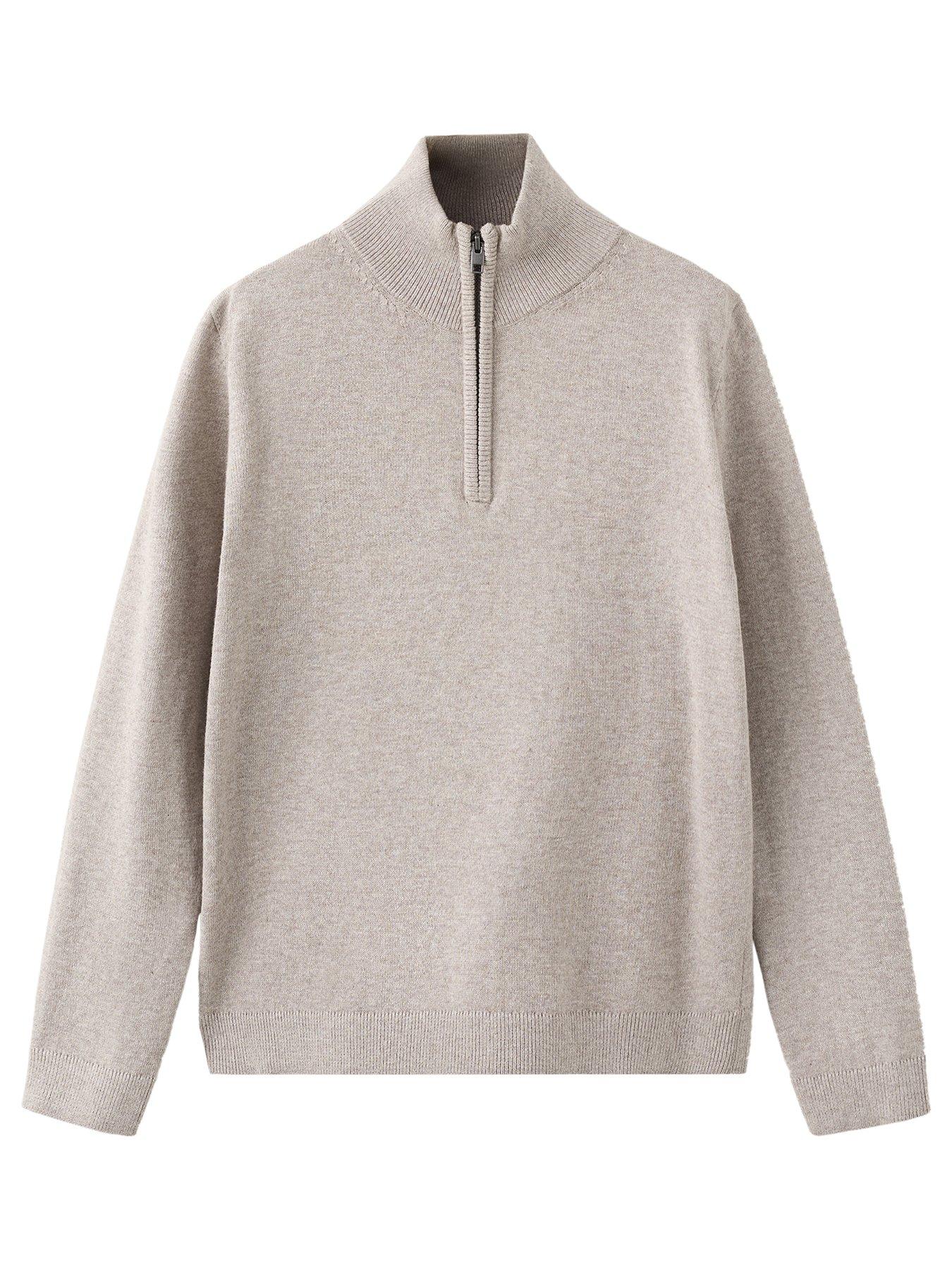 Mango Boys Half Zip Knitted Jumper - Grey