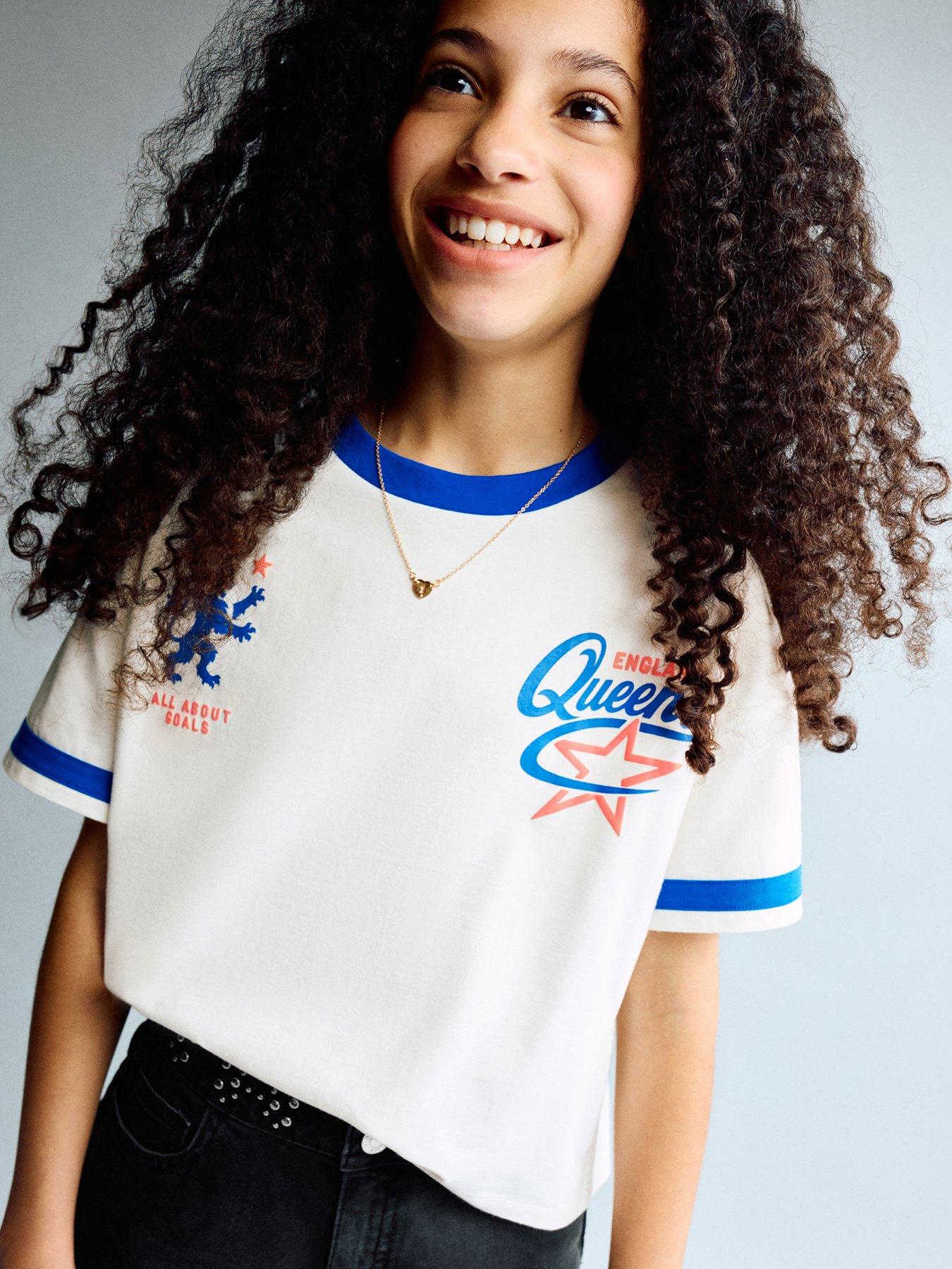 Mango Girls England Short Sleeve T-shirt - White