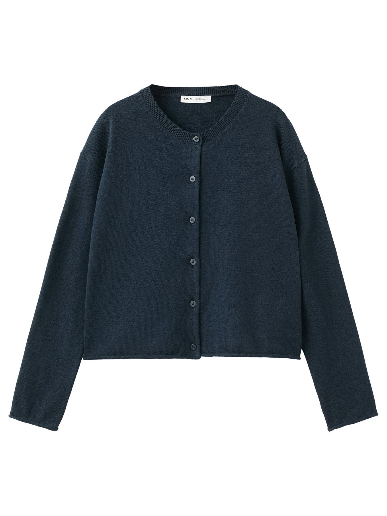 Mango Girls Knitted Cardigan - Navy