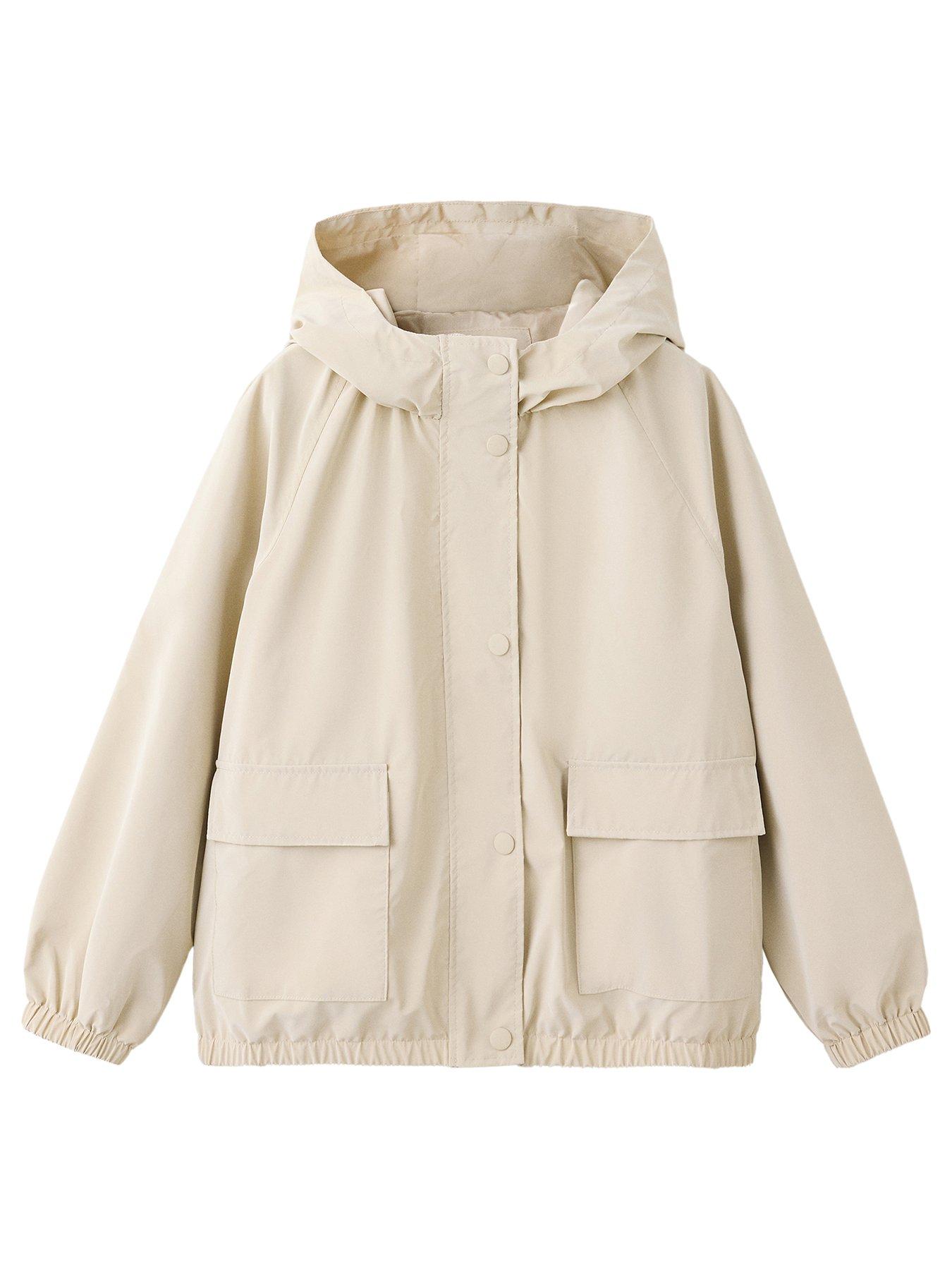 Mango Girls Elasticated Waist Raincoat - Beige