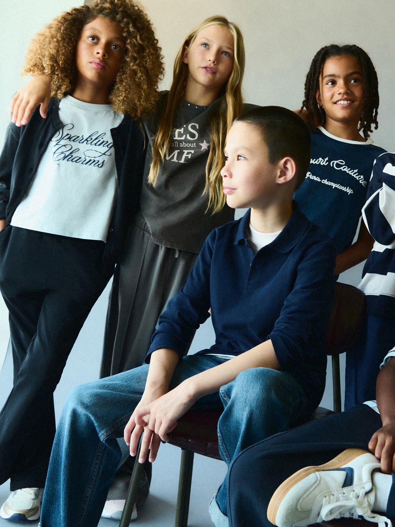 Mango Boys Long Sleeve Polo Shirt - Navy