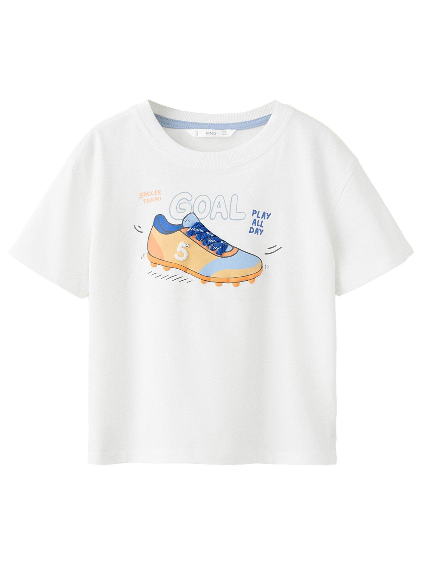 Mango Younger Boys 3D Goal T-Shirt - White