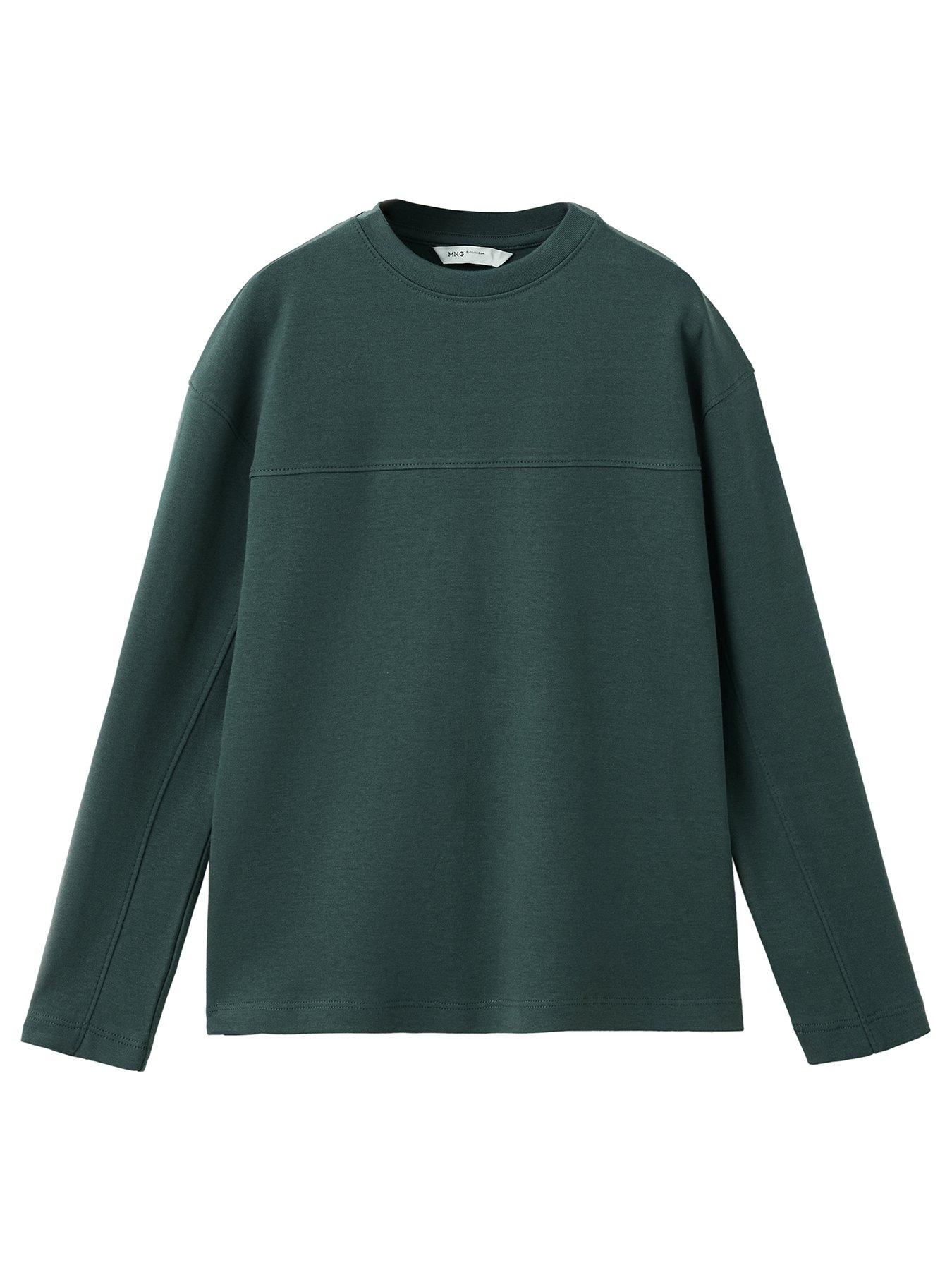 Mango Boys Long Sleeve Basic T-Shirt - Green