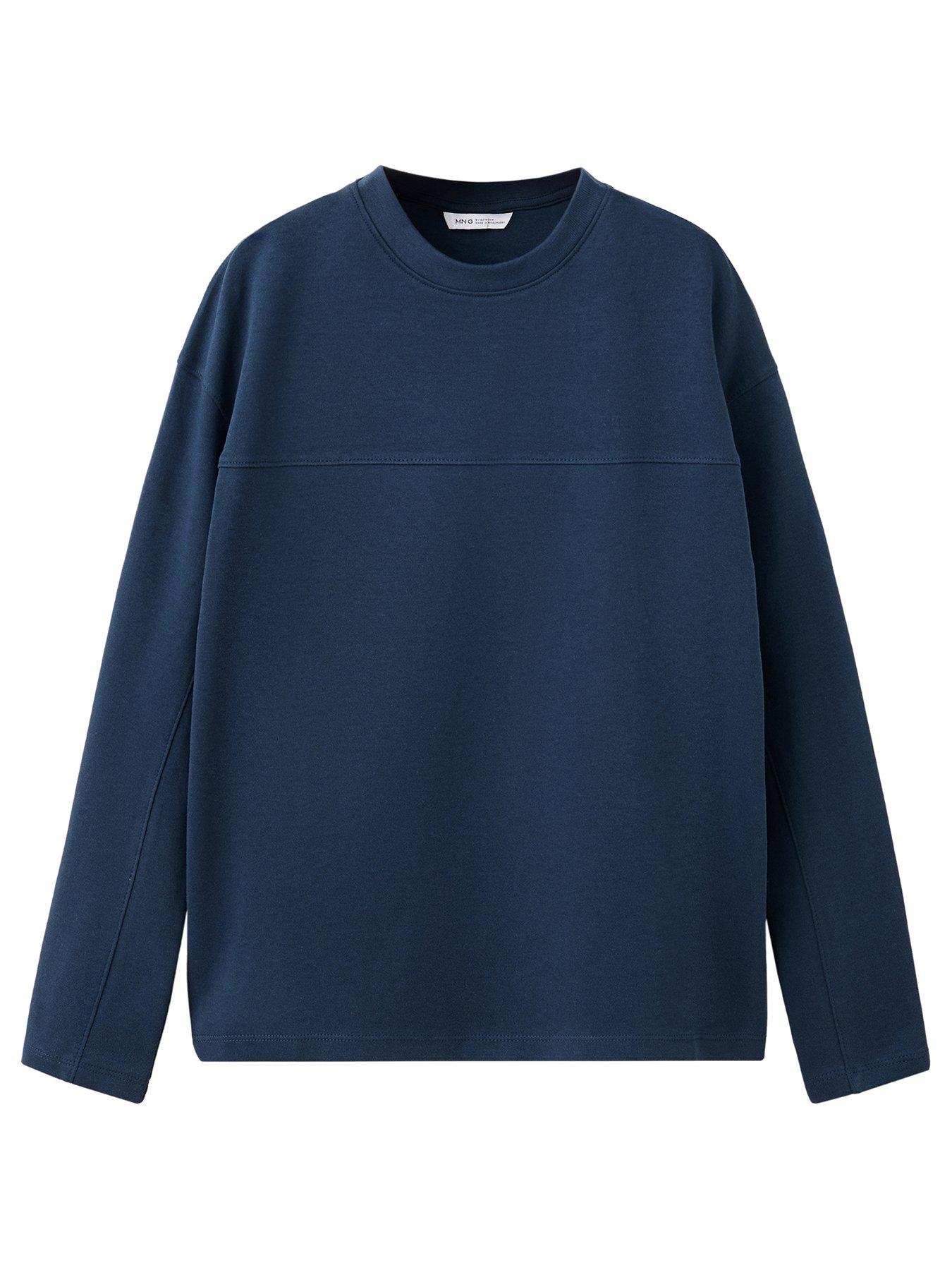 Mango Boys Long Sleeve Basic T-Shirt - Navy