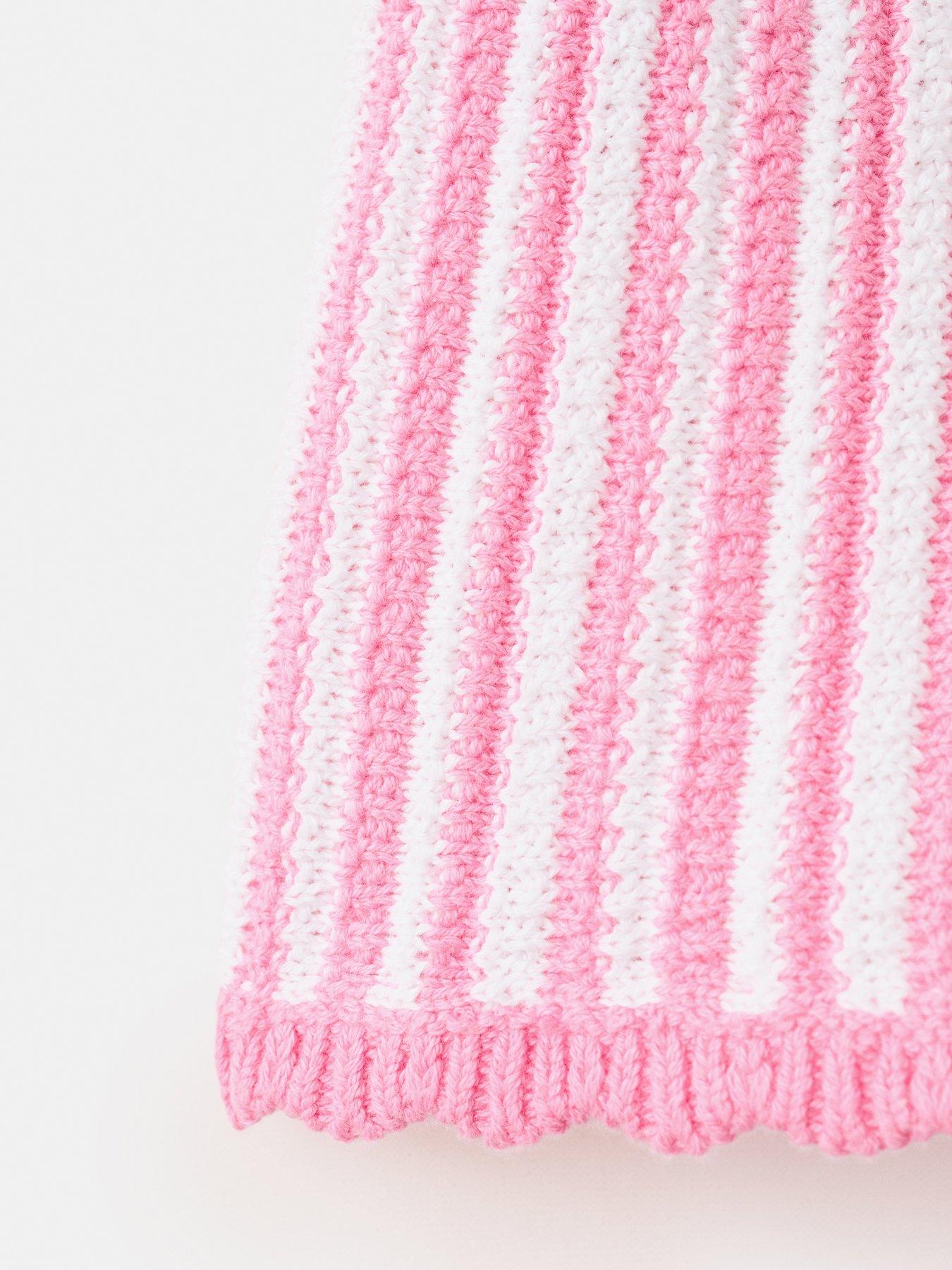 Image 3 of 4 of Mango Younger Girls Crochet Knitted Co-ord Shorts - Pink