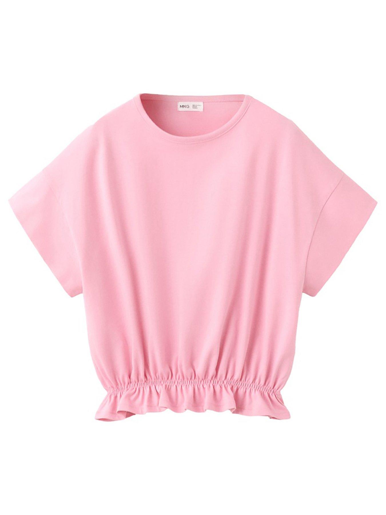 Mango Girls Cinched Waist T-shirt - Pink