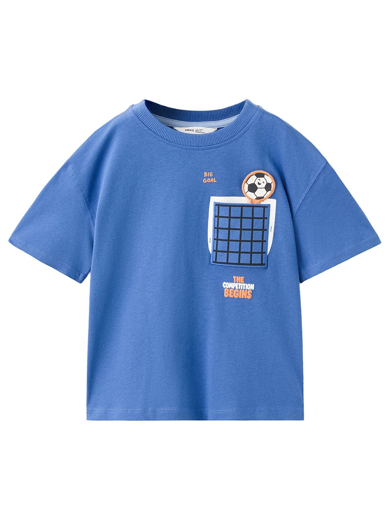 Mango Younger Boys 3D Football T-Shirt - Blue