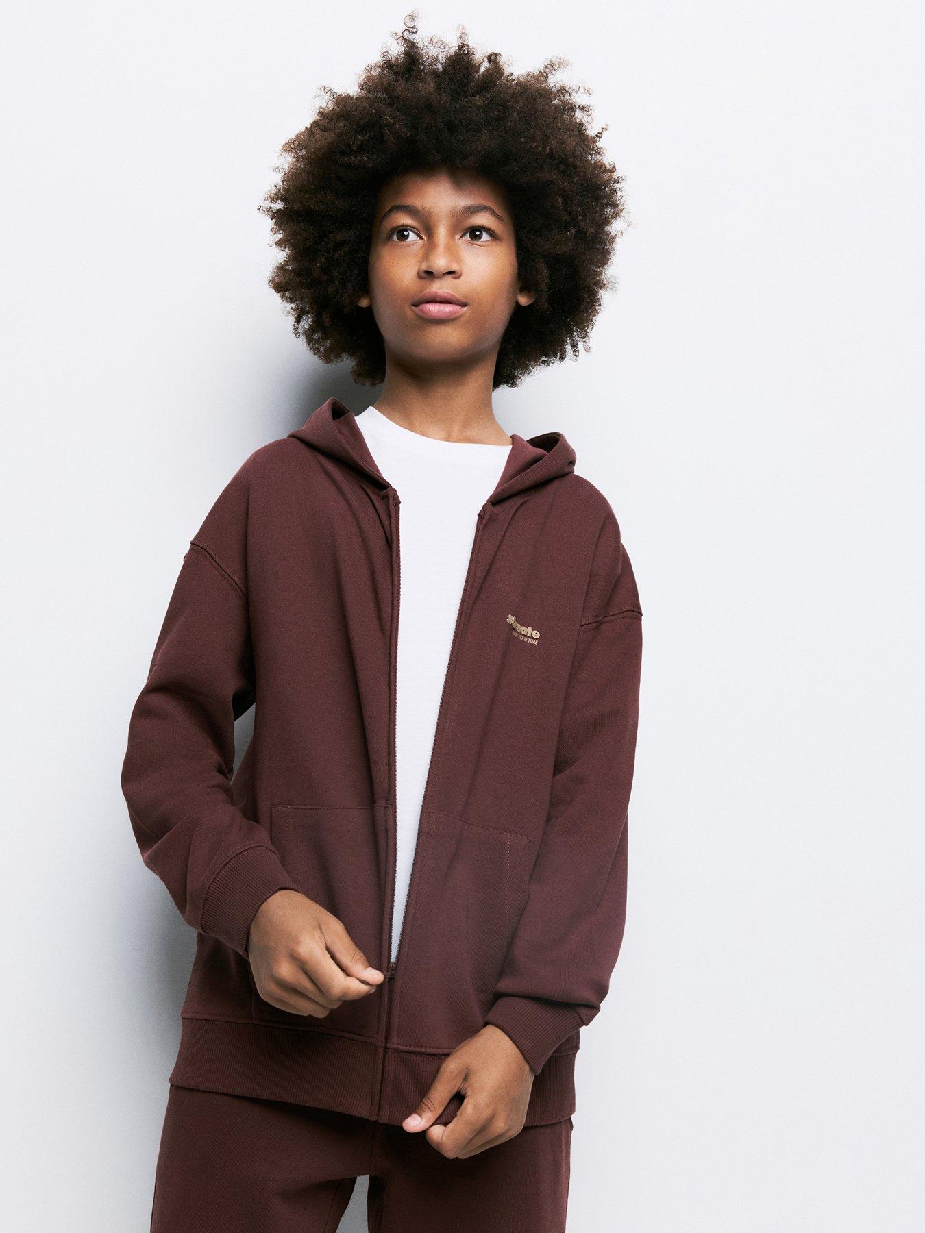 Image 1 of 5 of Mango Boys Essentials Hoody - Brown